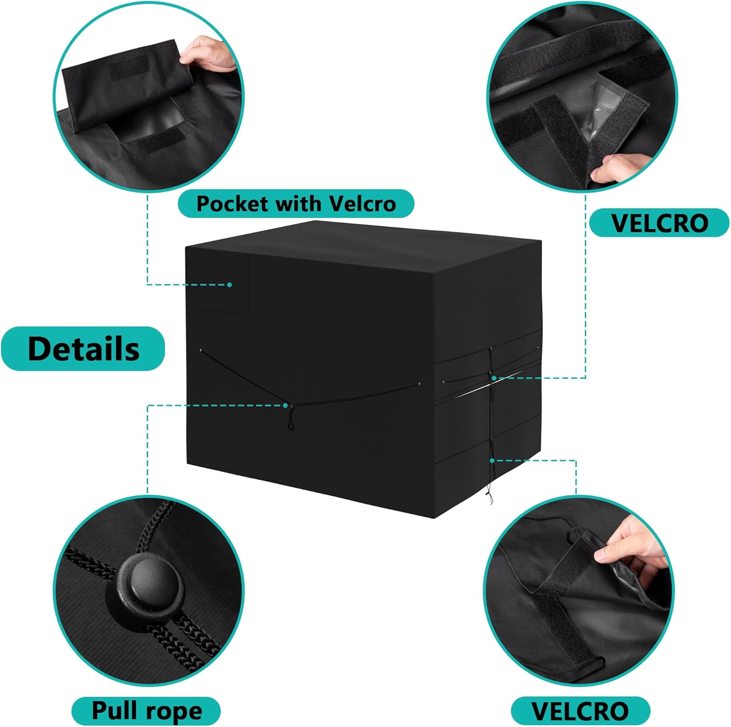 Adnee Pool Heat Pump Cover - 39.7" X 33.8" X 30.7" Waterproof Pool Equipment Cover for Winter- Adjustable Pool Heater Winter Cover for outside Units image number 6