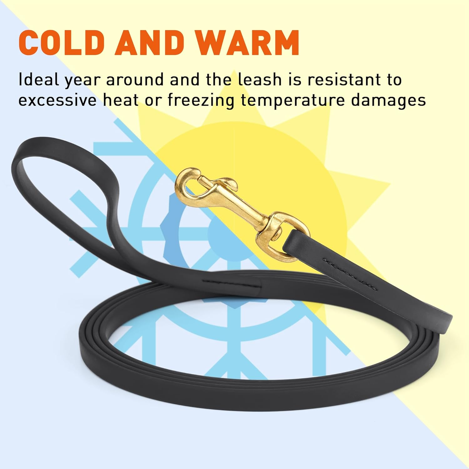 Viper V36330-1 Biothane Working Tracking Lead Leash Long Line for Dogs 2 Colors and 6 Sizes, Black, 1/2" X 33Ft