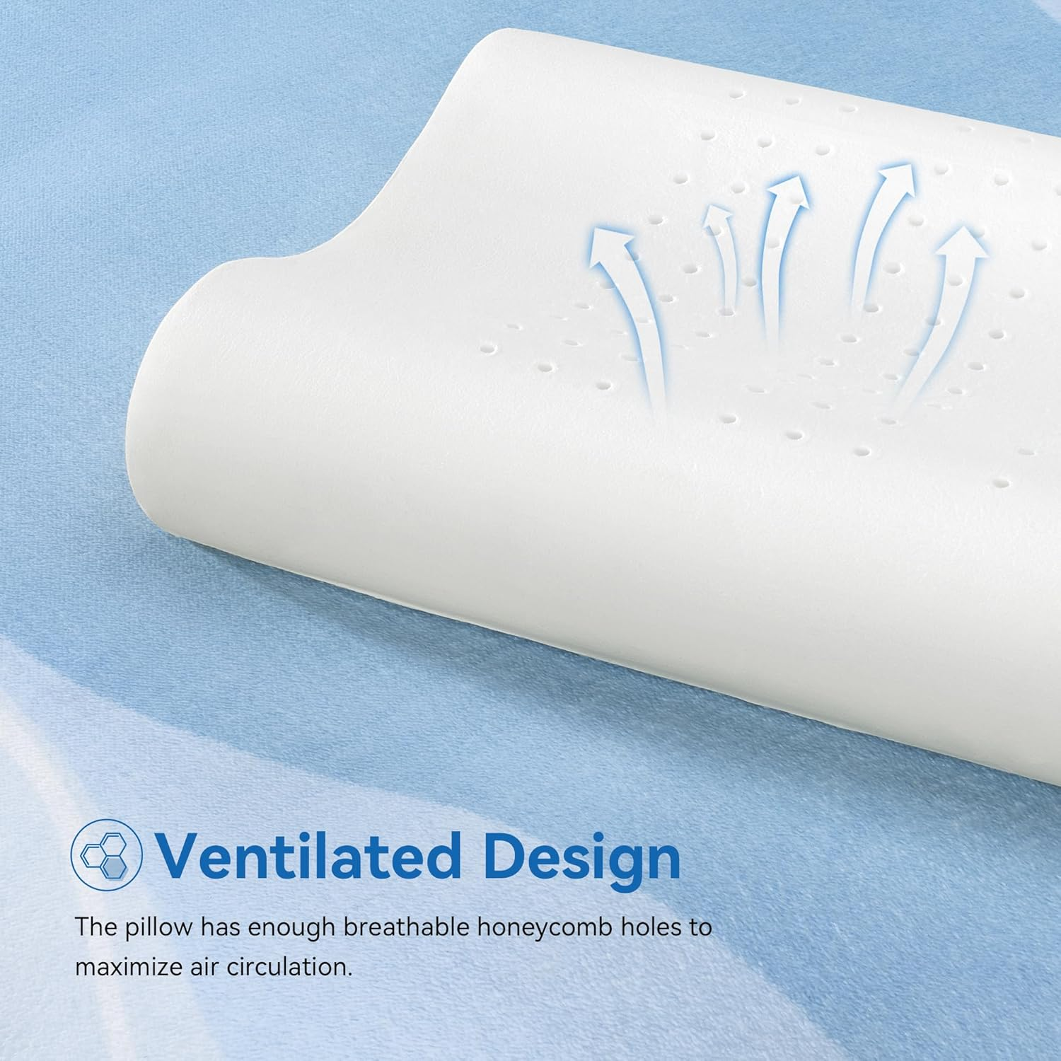 AM AEROMAX Queen Size Firm Contour Memory Foam Pillow, Cervical Pillow for Neck Pain Relief, Neck Orthopedic Sleeping Pillows for Side, Back and Stomach Sleepers. image number 6