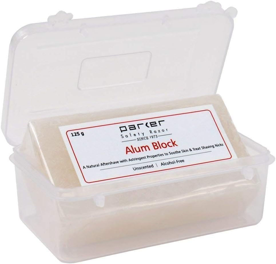 Parker Safety Razor'S Large Alum Block with Travel Case (125 G / 4.4 Oz.) - a Natural Aftershave with Antiseptic Properties image number 1