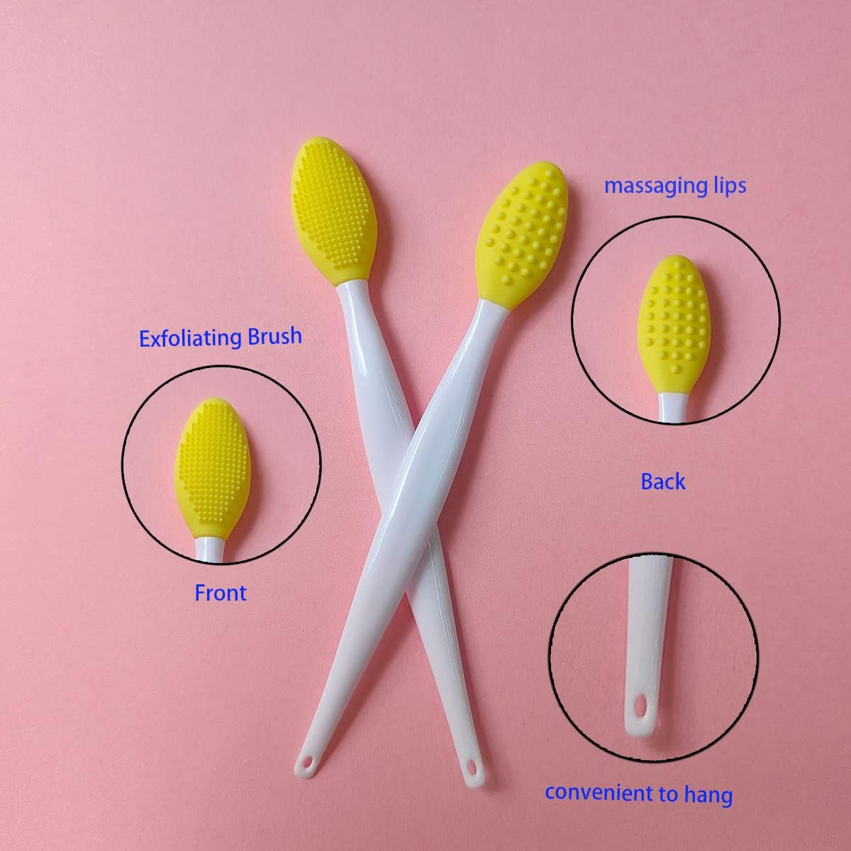 10 PCS Silicone Exfoliating Lip Brush, Lip Exfoliating Brush, Lip Exfoliator Brush, Lip Scrub Brush,Double-Sided Silicone Exfoliating Lip,Lip Scrubber Tool for ​Smoother and Fuller Lip Appearance