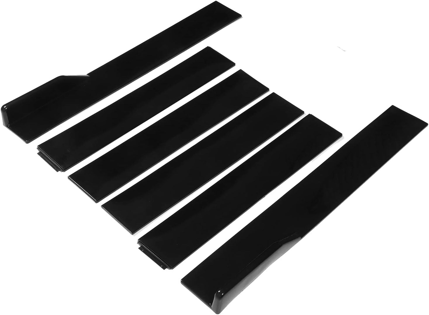 Universal 6Pcs Adjustable ABS Side Skirt Bendable High Toughness anti Scratch Glossy Black Car Side Skirt with 25 Screws for Automobiles image number 6
