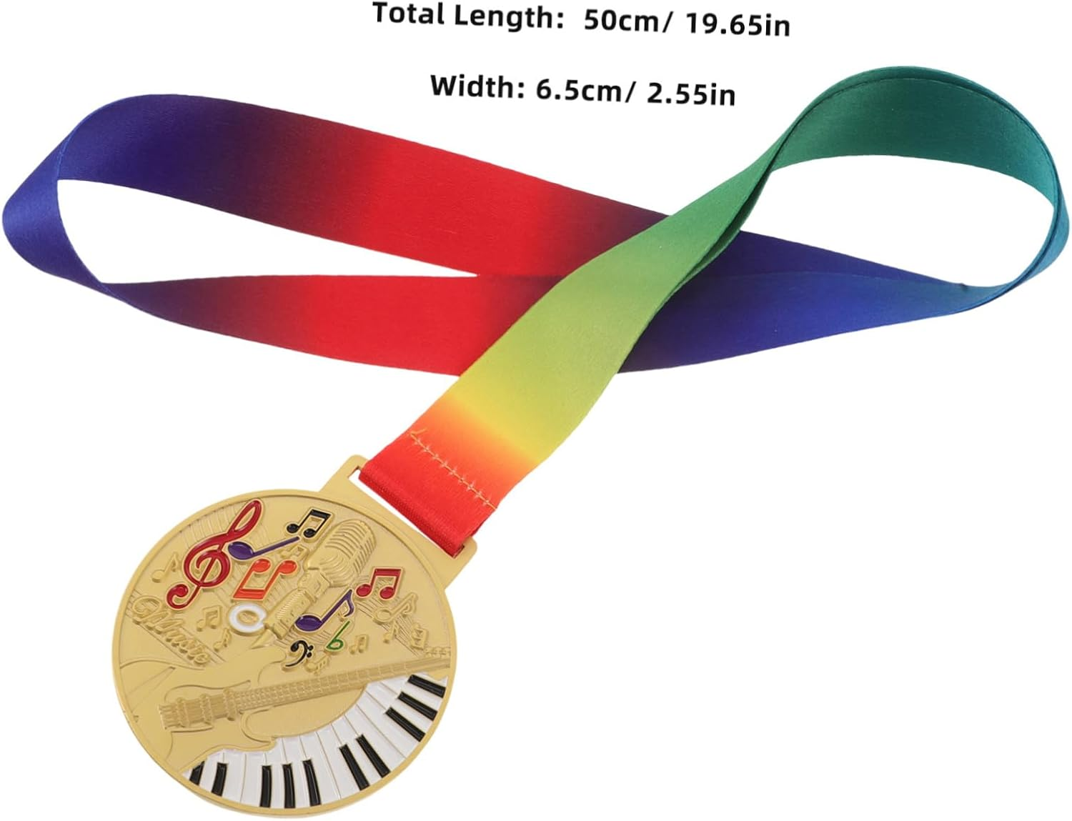Music Award Medals for Neck Ribbon Zinc Alloy Reward Medals for Piano Singing Dance Competitions Keepsake for Achievement and Dedication image number 4
