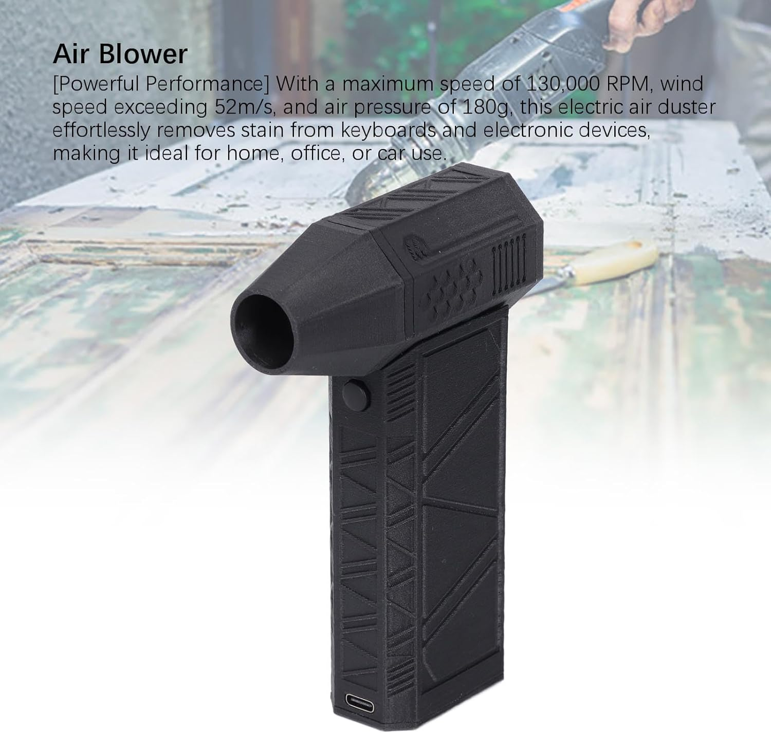 Jet Dry Blower, Electric Air Duster 3 Adjustable Speeds 130000RPM 52M/S Jet Fan Air Blower for Home Car Office Cleaning, Portable and Versatile Use, Jet Fan Mini Blower image number 5