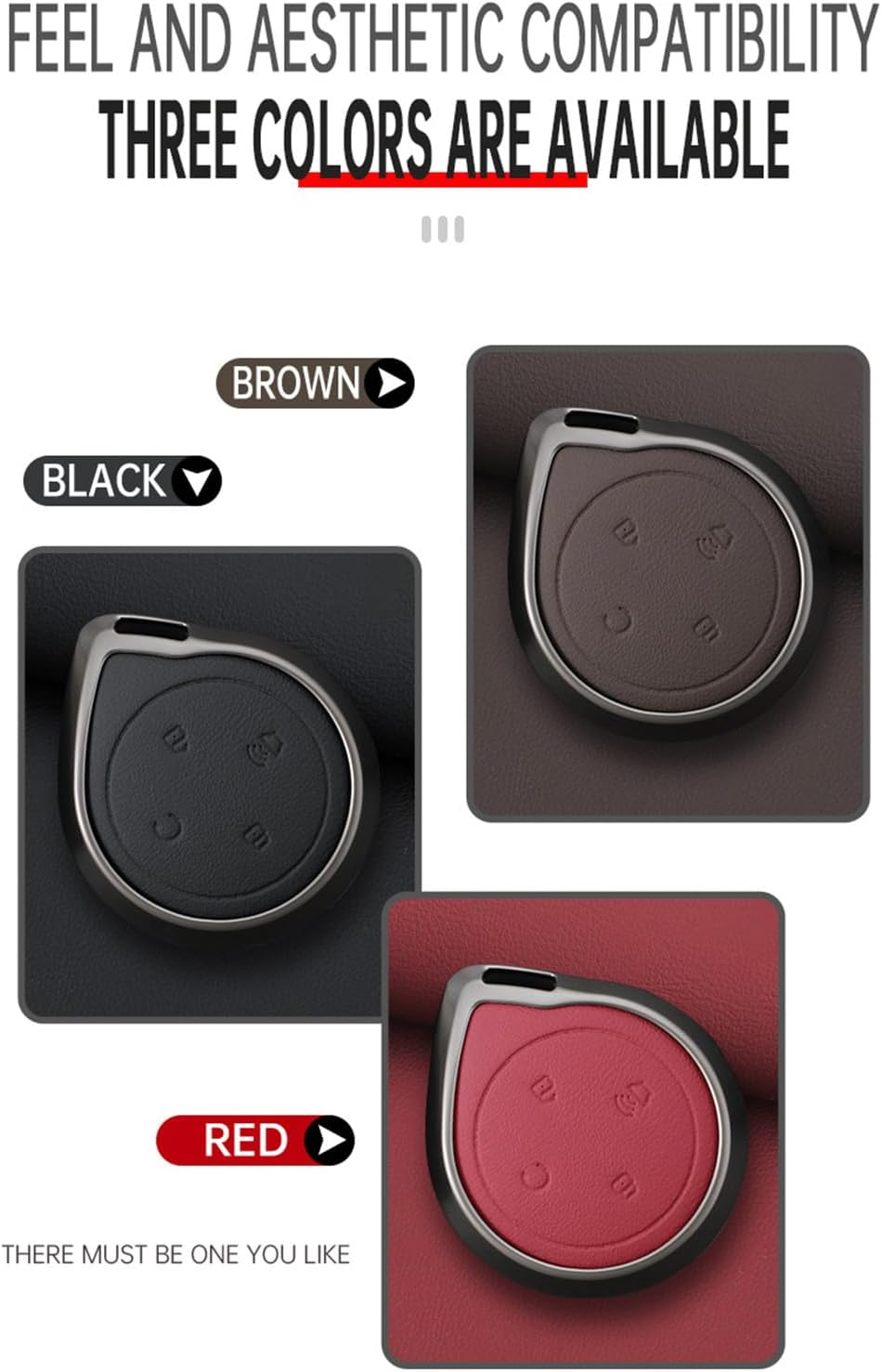 Ontto Alloy Leather Key Fob Cover Fit for GWM POER Cannon Alpha Great Wall Pickup Truck 2025 2024 2023 Remote Key Shell Case Keyring Key Holder Bag Keychain Accessories image number 4