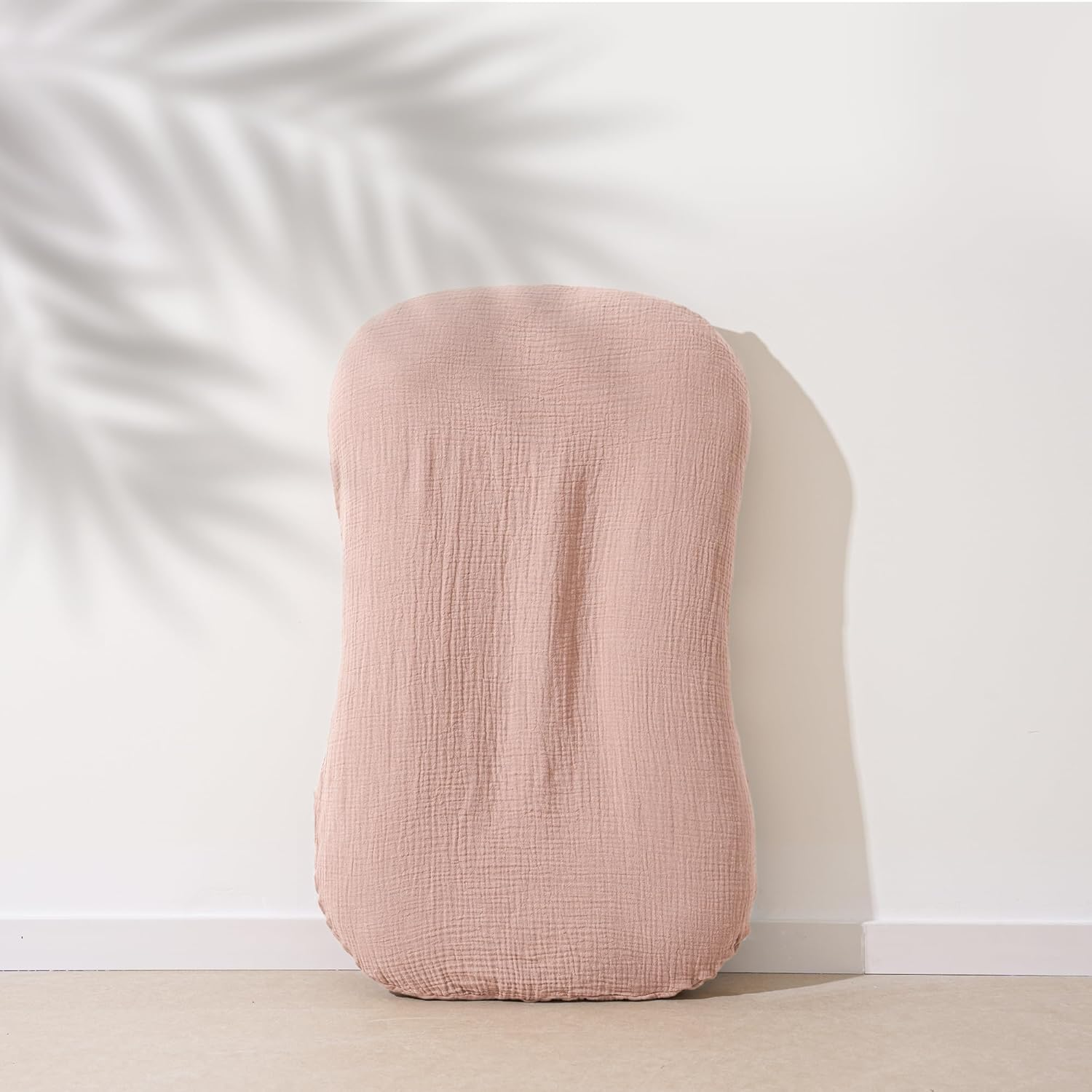Muslin Baby Lounger Cover for Newborn & Infant, 100% Cotton Soft and Breathable Lounger Slipcover for Baby Girls and Boys, Pack of 2 (Pink) image number 5