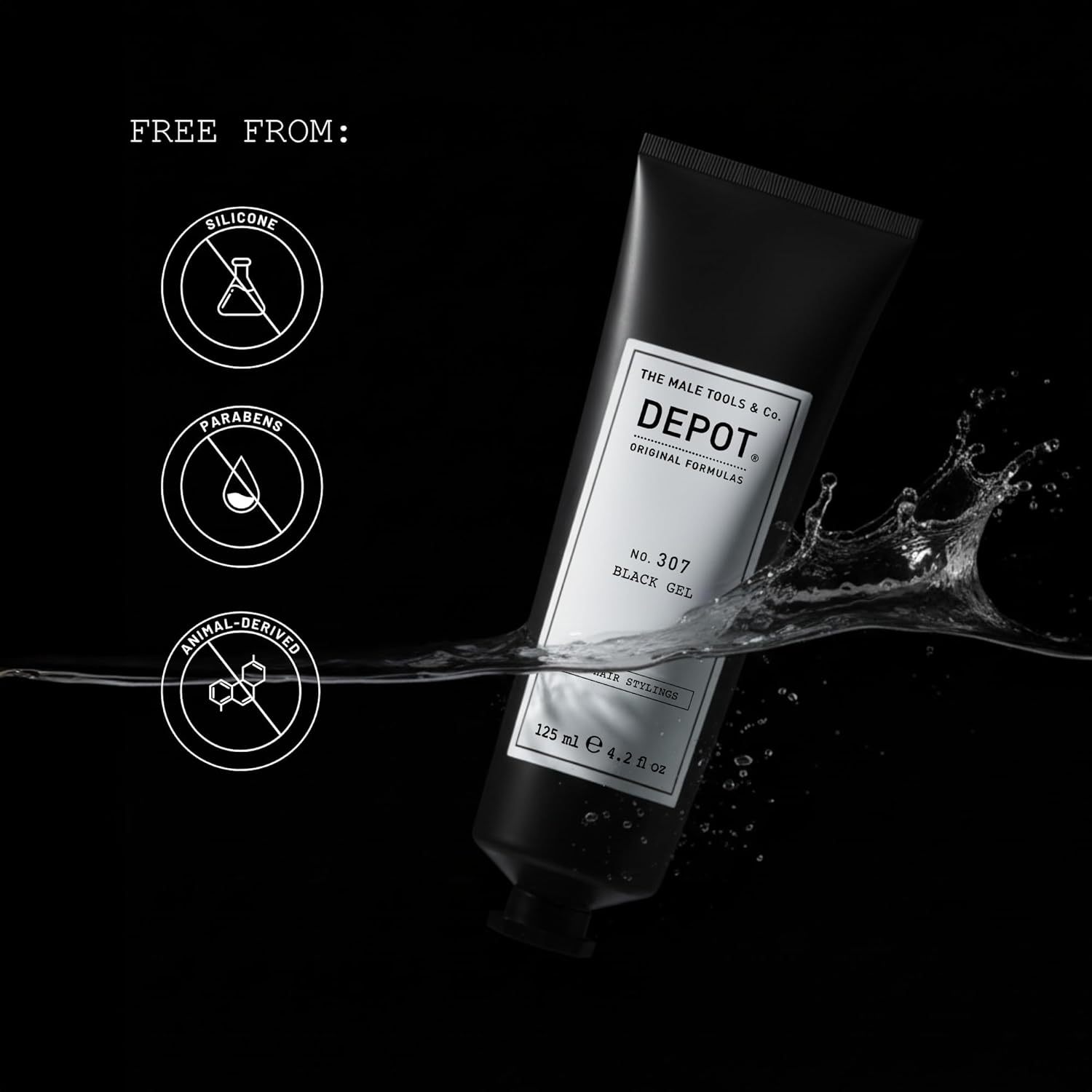 Depot Male Tools 307. Black Gel, 125 Ml image number 1