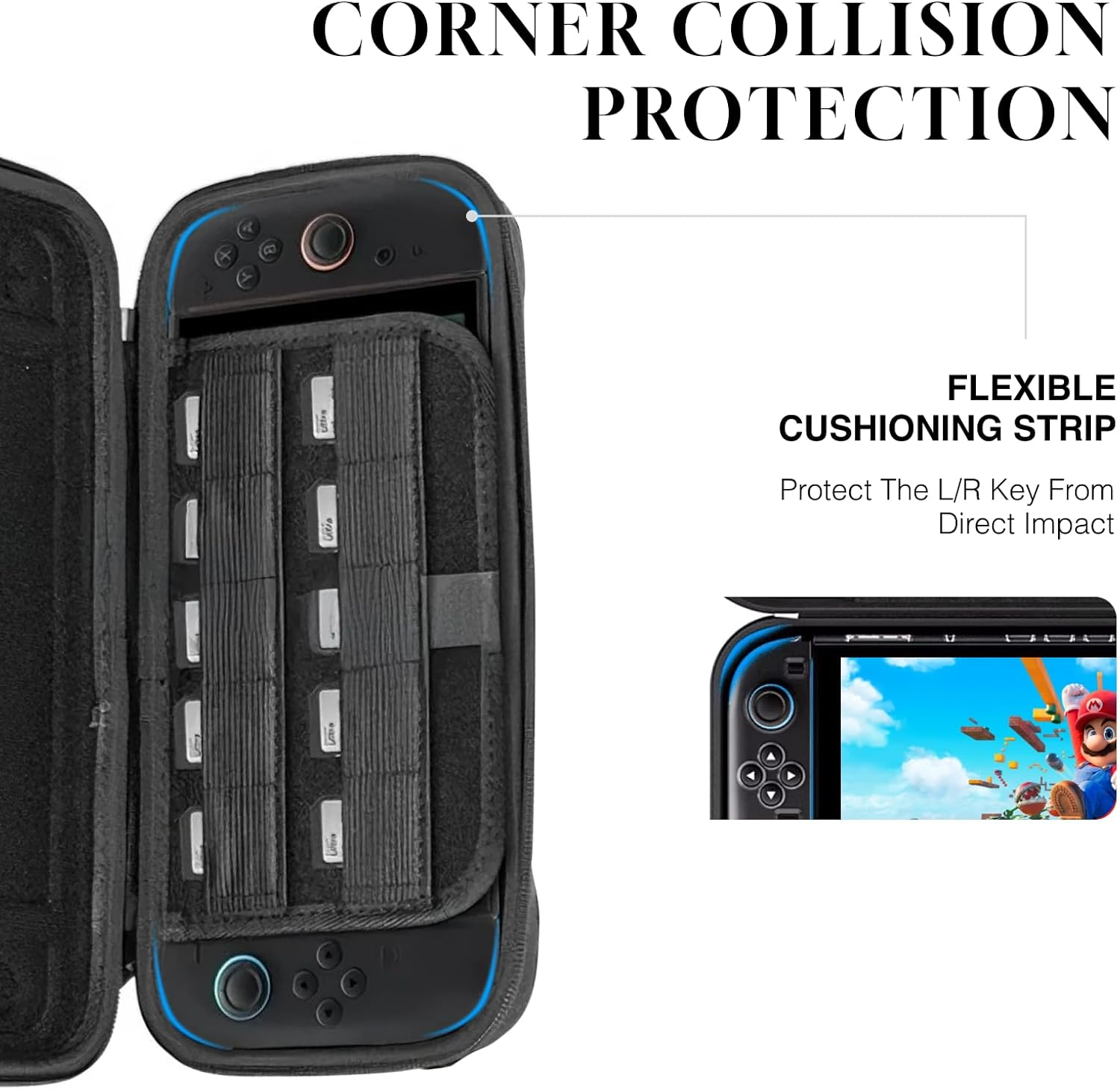 Apply to Slim Carrying Case for Nintendo Switch 2 (2025 Model), Odorless Felt Protective Hard Shell, Military-Grade Drop Protection, 10 Game Card Slots, Portable Travel Storage Case image number 3