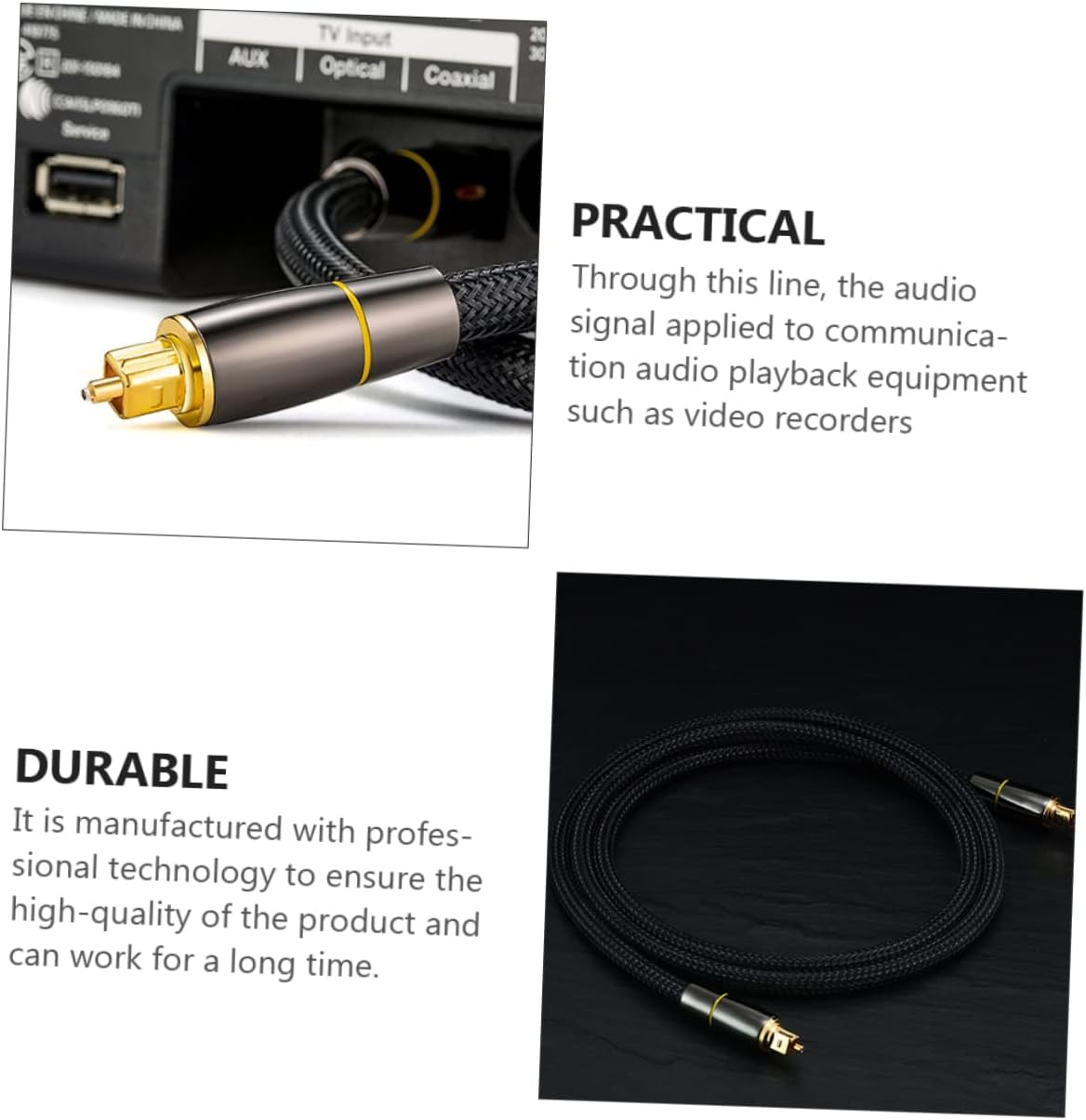 MERRYHAPY Optical Audio Cable Male to Male Replacement Cord for Sound Bar Ensuring and Stable Audio Output Soft and Flexible Design for Home Theatre and Tv Use image number 6