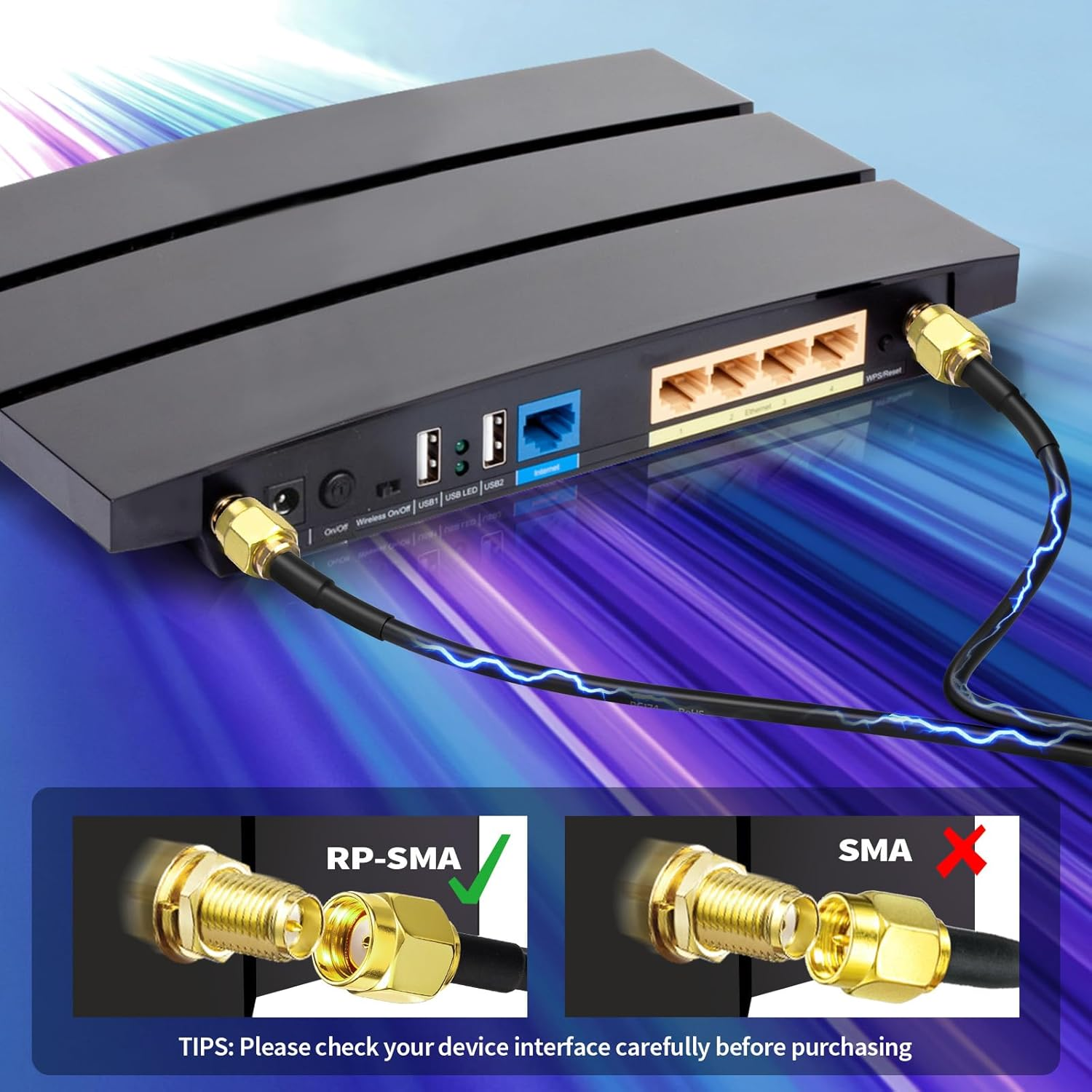 Bingfu Wifi 6E Antenna with Magnetic Base, 3Dbi Gain Tri-Band 2.4/5.8/6Ghz RP-SMA Antenna with 2M Cable for Wi-Fi Router, Pcie Wireless Network Card, USB Adapters, Desktop PC image number 4