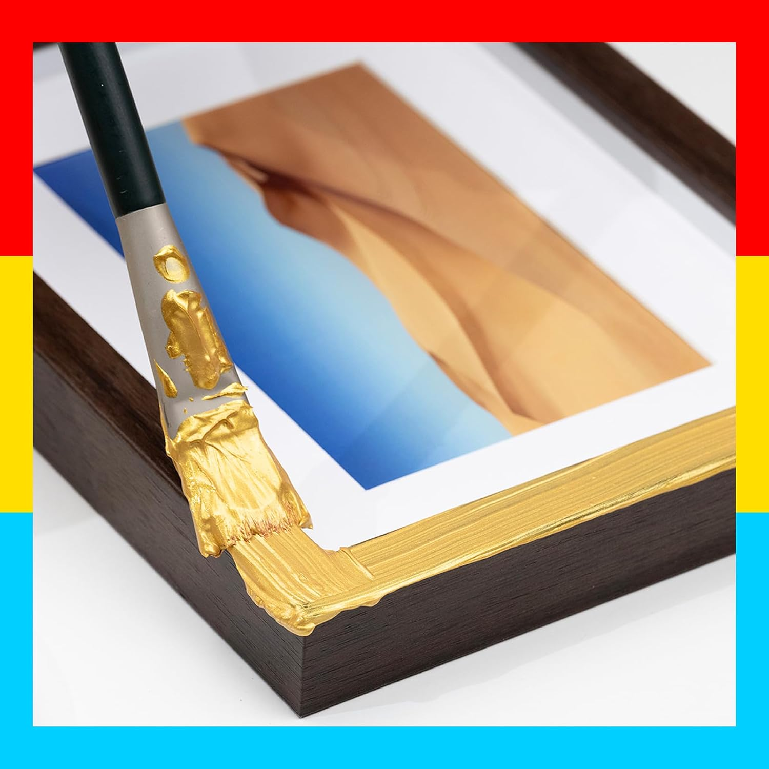 MEEDEN Metallic Gold Acrylic Paint: 1 L /33.8 Oz Liquid Paint with Pump Lid - Gold Art Paints for Canvas, Crafts, Studio, School, Wall & Poured Paintings image number 4