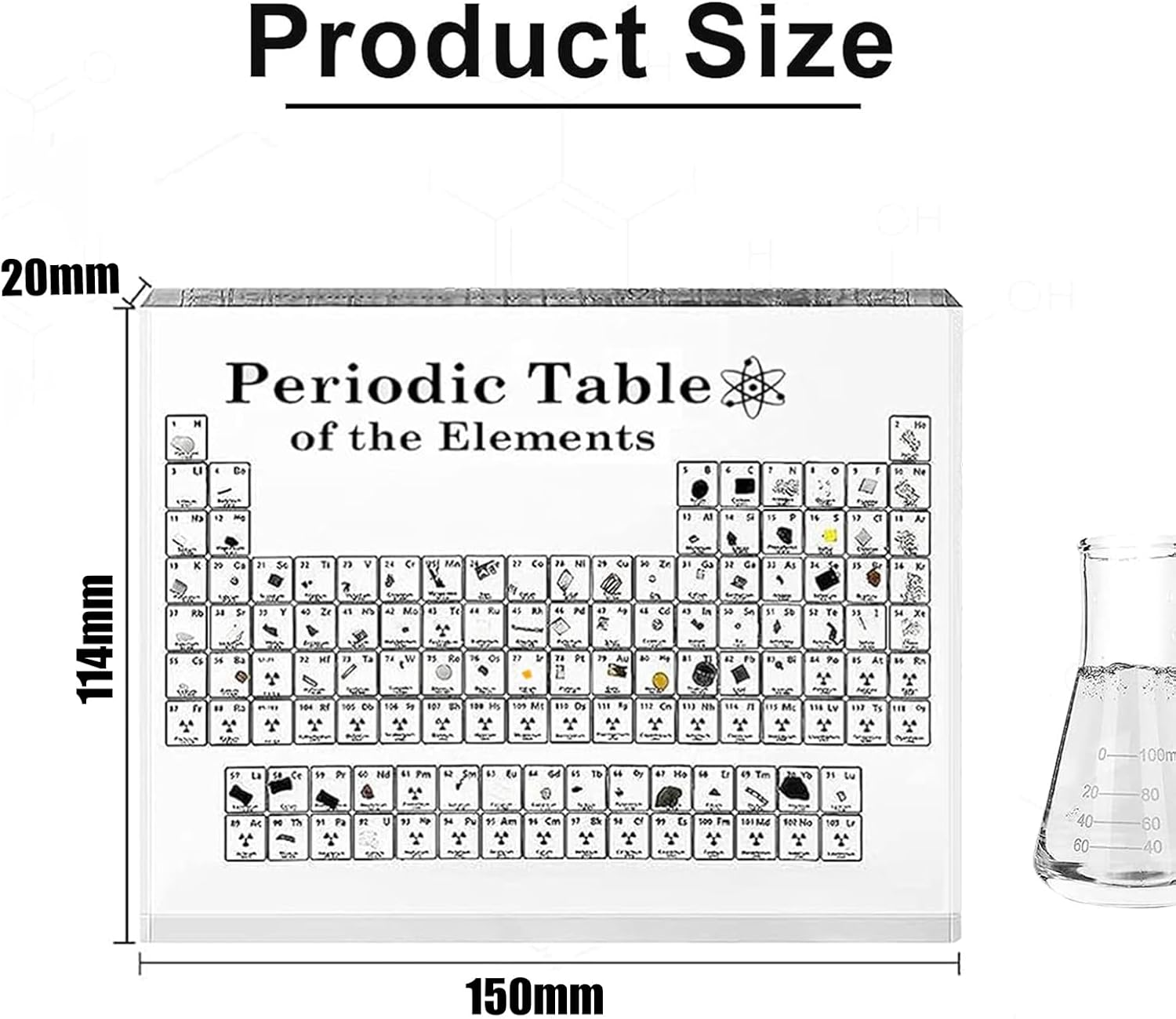 Periodic Table with Real Elements Inside, Acrylic Periodic Table,Acrylic Chemical Periodic Table Display with 83 Samples, Chemistry Gifts for Kids Adults Teacher image number 2