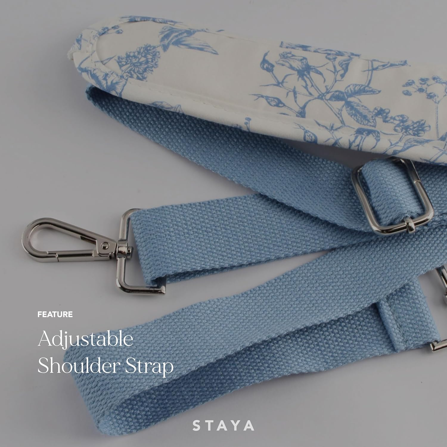 Staya Quilted Duffle Bag - Perfect Travel Companion, Quilted Weekender Bag for Women,, Blue Floral, Medium, Overnight Bag - Floral Canvas image number 4