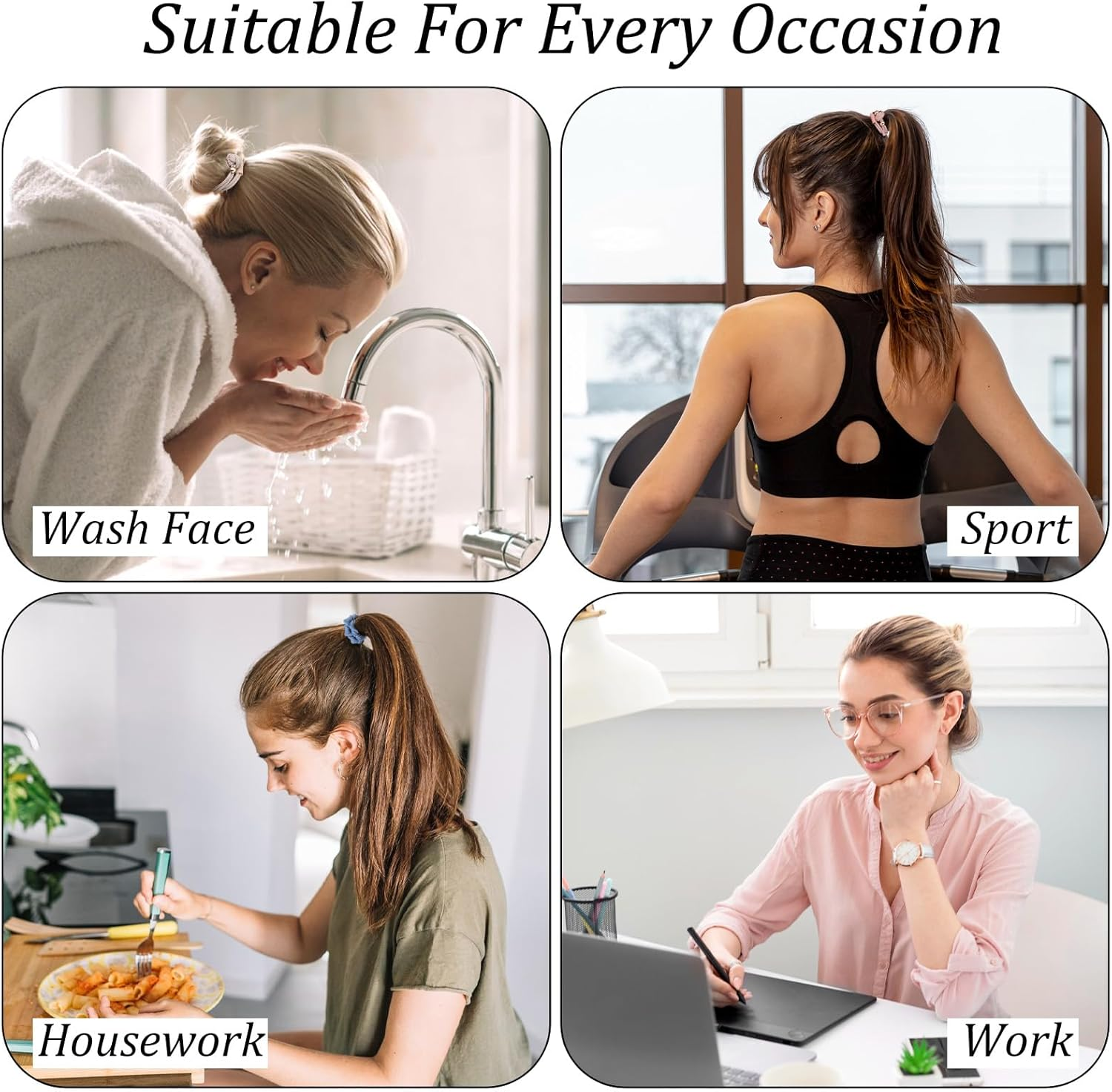 Pack of 20 Boho Hair Bobbles with Beads, Bracelet Hair Scrunchie Girls, Soft Braided Ponytail Holder, Hair Scrunchie Bracelets for Thin, Thick, Medium, Long Hair