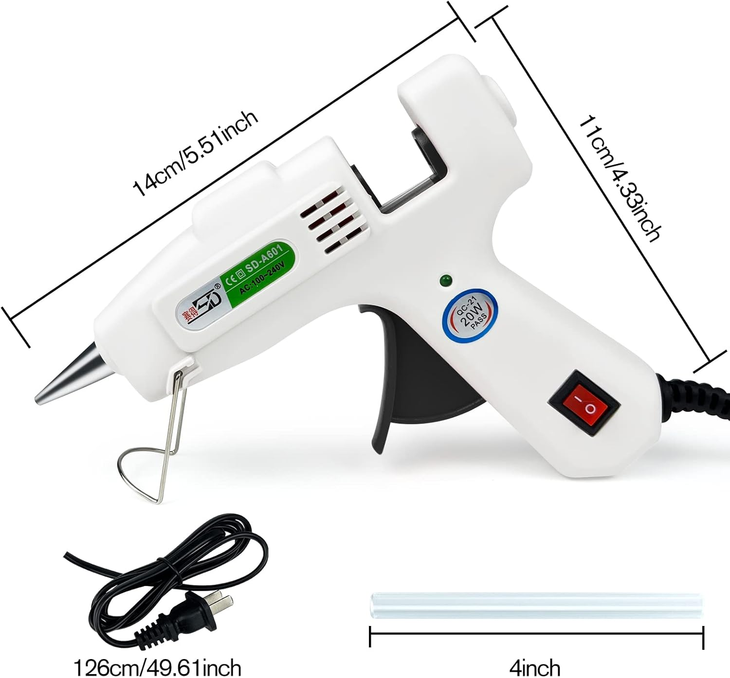 Krightlink Hot Glue Gun Kit with 30 Glue Sticks, Fast Preheating Hot Melt, High Temp for School Crafts DIY Arts and Quick Home Repairs (20W)