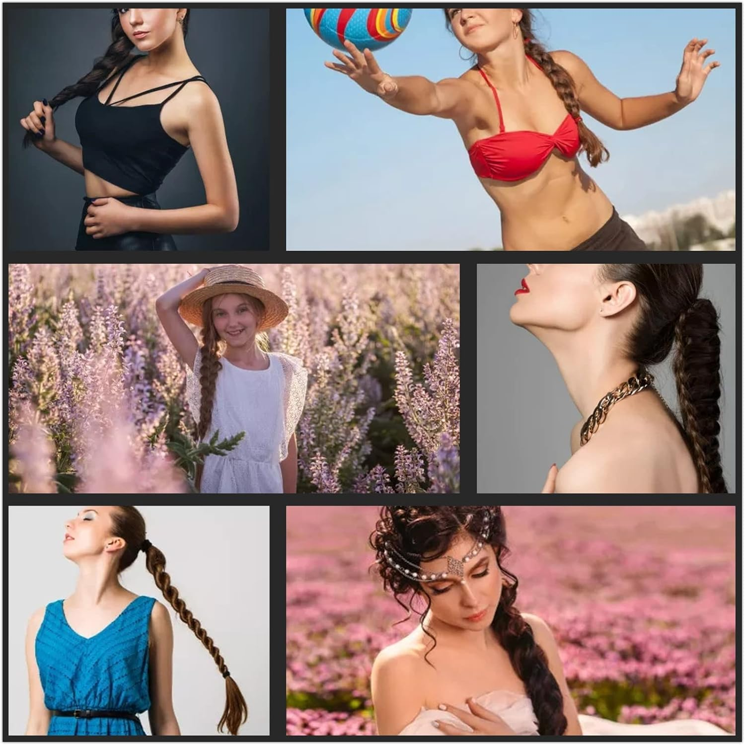 32 Inch Long Braided Ponytail Extension with Hair Tie Straight Wrap around Hair Extensions Ponytail Natural Soft Synthetic Hair Piece for Women Girls Daily Wear (80Cm, Black) image number 1