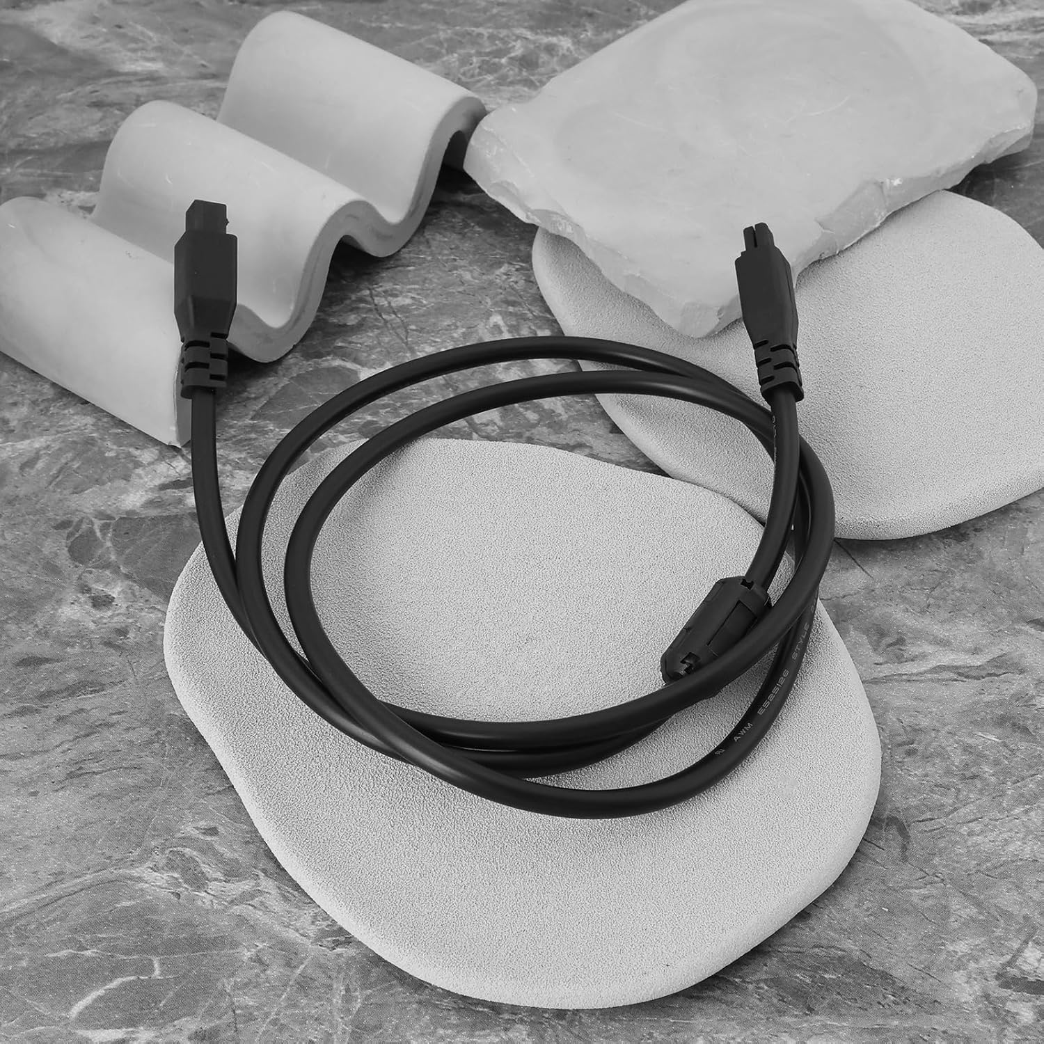 YINETTECH 1PC 4-Pin 3D Printer Extension Cable with Magnetic Ring Compatible with Bambu Lab A1 Compatible with A1 Mini AMS Lite Length 1M 3D Printer Power Cable Black image number 2