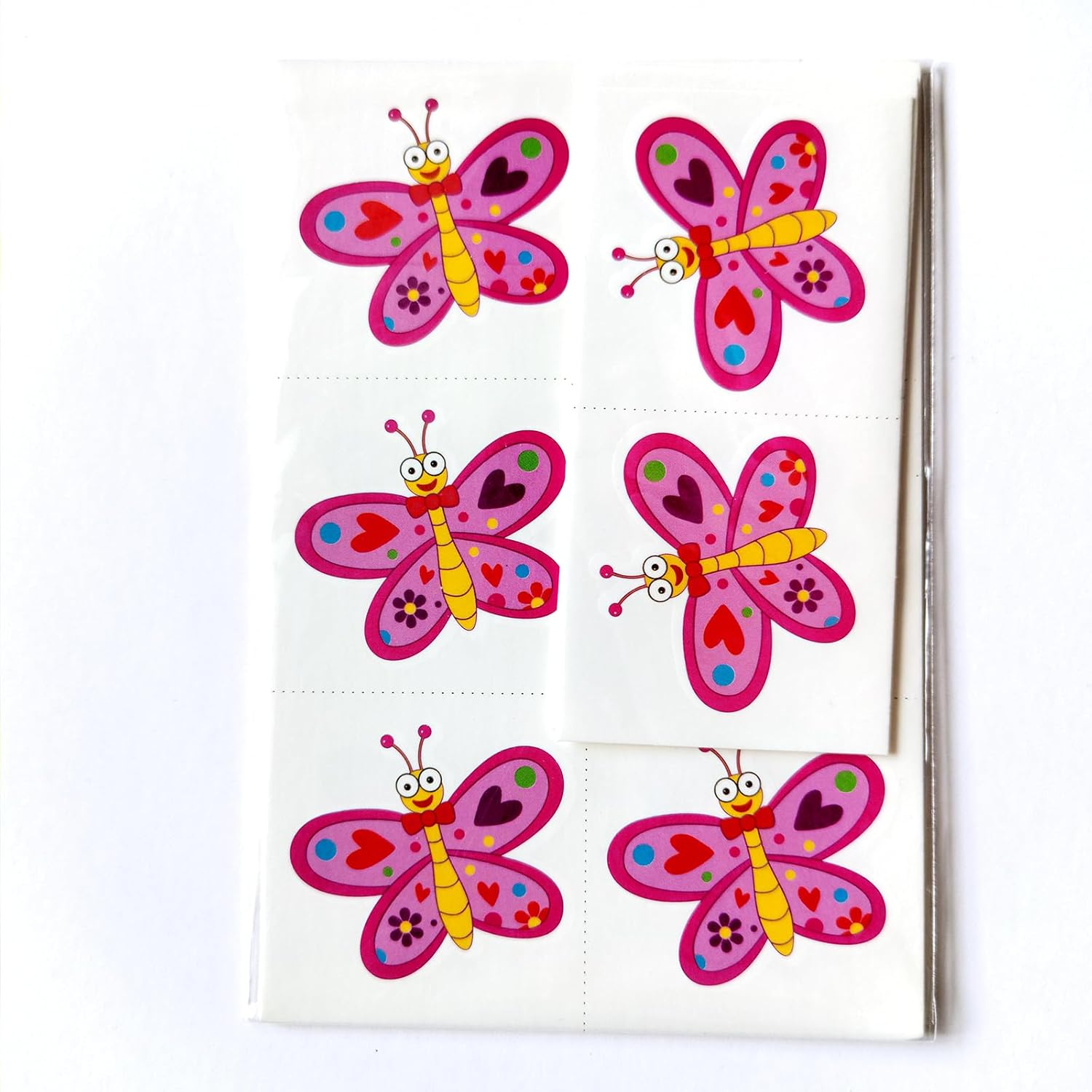 Womaha 32 Temporary Insect Tattoos for Kids Sweetheart Fake Face Tattoo Stickers