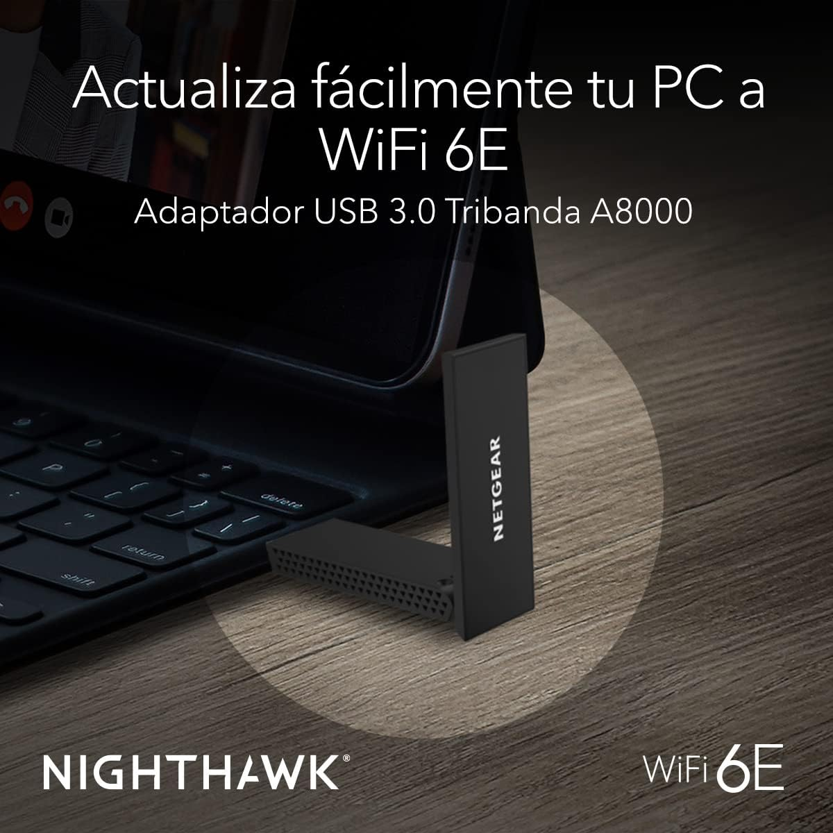 Netgear Nighthawk USB WLAN Stick Wifi 6E USB 3.0 USB Adapter (A8000) | AXE3000 Internet Stick Tri-Band Wireless Gigabit Speed (Up to 3 Gbps) | New 6 Ghz Band | for Windows PC image number 4