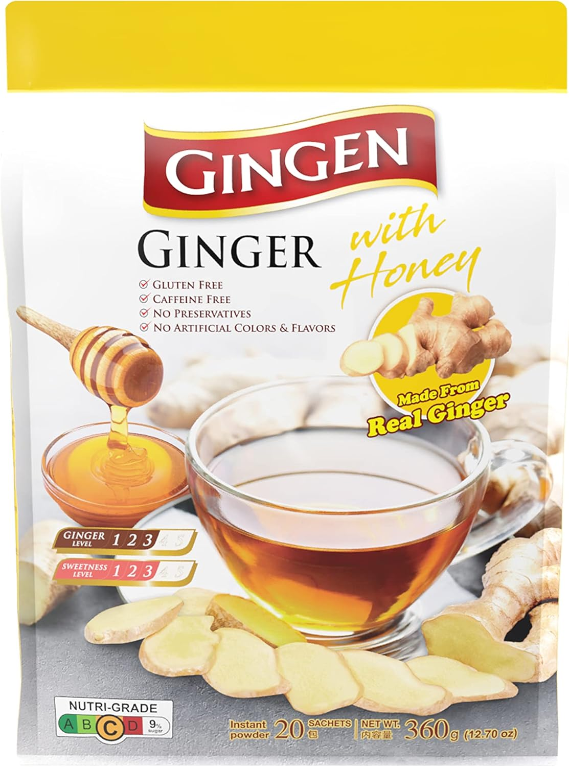 Gingen Instant Ginger Tea with Honey 18G*20 (20 Teabags) image number 3