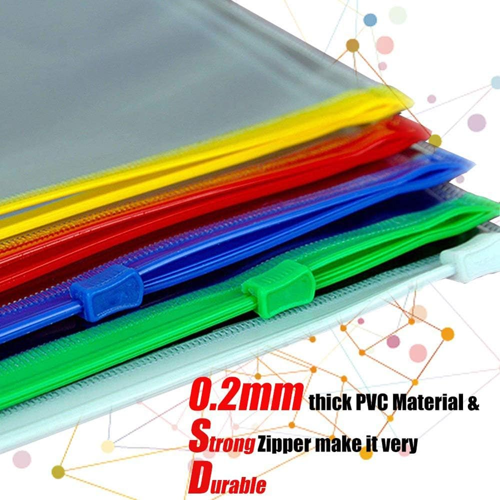 A4/A5 Clear Plastic Zip Wallet Transparent File Bags File Folders Zip Bag Document Wallets 20 Pcs image number 2