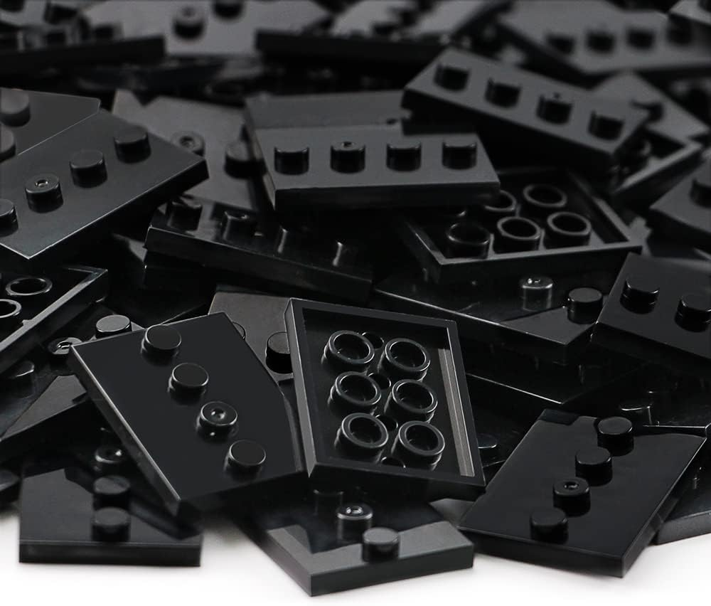 120 Pieces Black Plates Modified 3" X 4" with 4 Center Studs Compatible with Figure Display Base Collector Series Pack Set 88646 image number 3