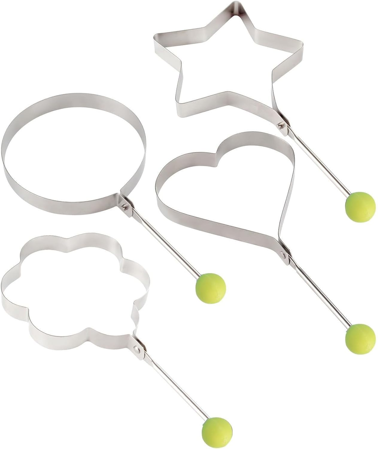 Frying Egg Ring,8 Shape Molds Kitchen Gadget with Brush - Kitchen Egg Shaper Rings - for Hamburger Salad Sandwich Pancake Omelette