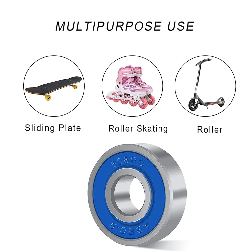 Scooter Wheel Bearings,Skateboard,Roller Blade Bearings,608Rs Abec-9,10Pcs image number 1