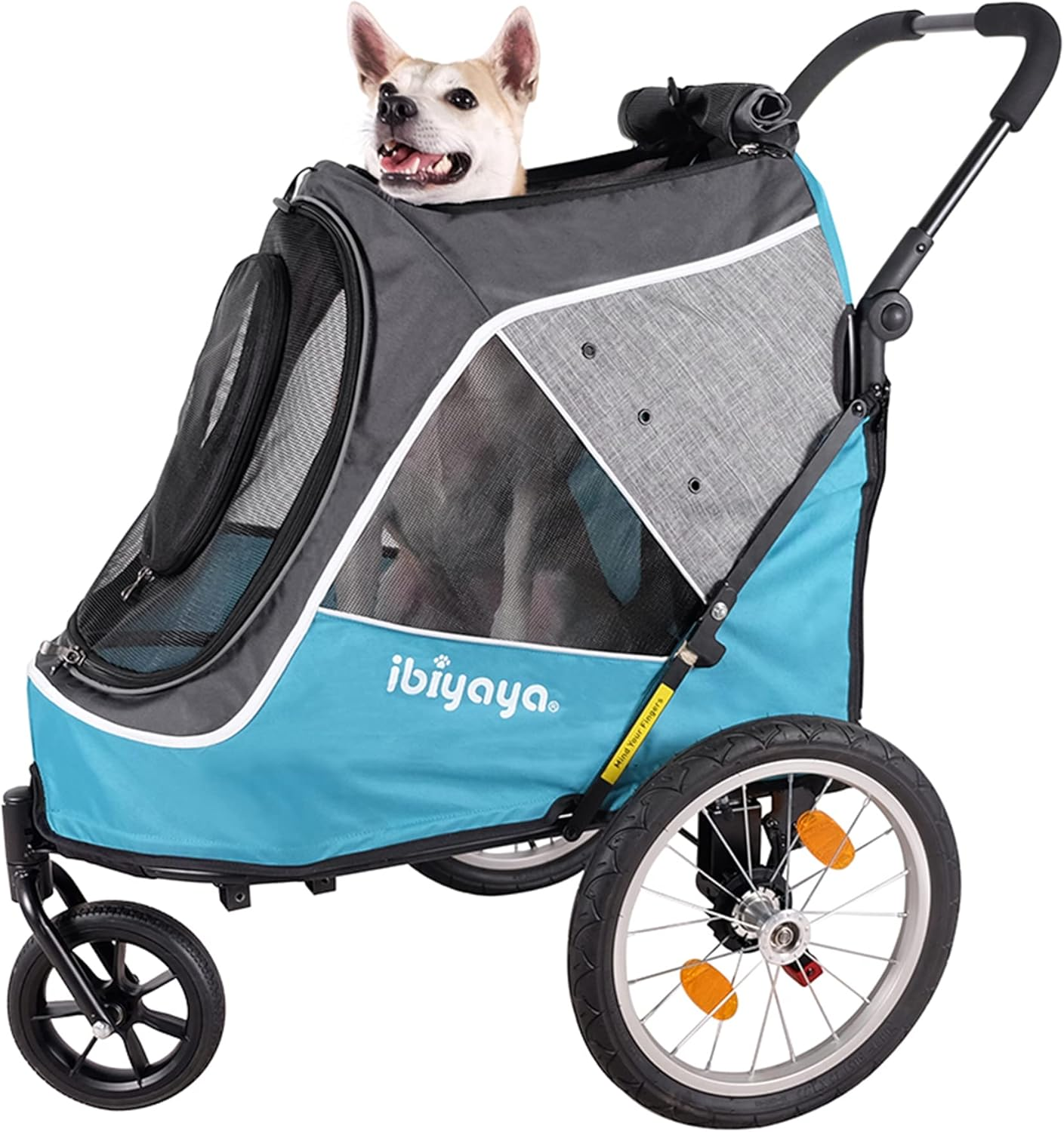 Ibiyaya Happy Pet Trailer V2 Jogger Stroller for Dogs, Ocean Blue image number 4