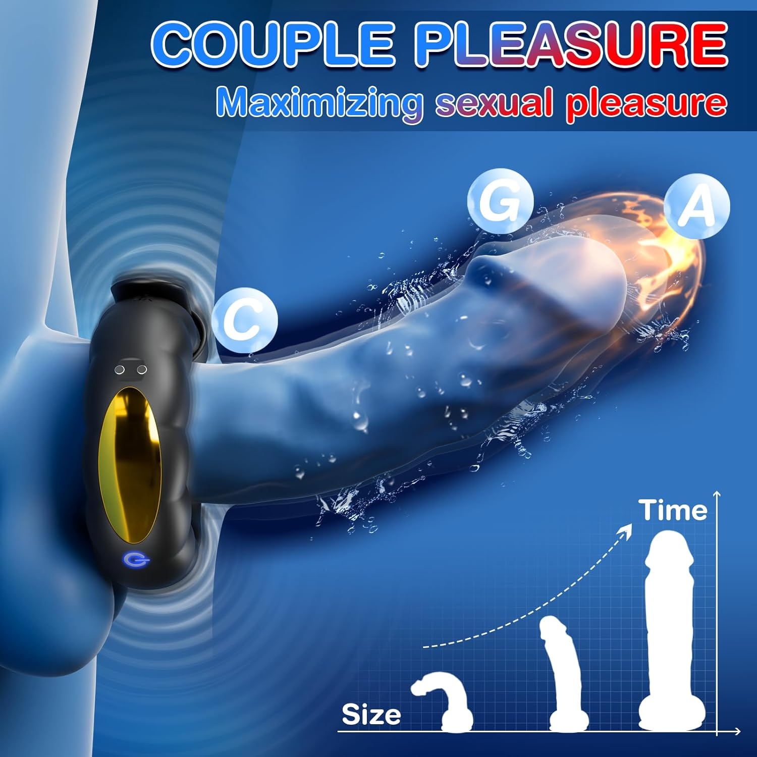 Vibrating Cock Ring Sex Toys - Powerful Penis Ring Vibrator with 10 Vibrations & Adjustable Buckle, App Control Male Sex Toy Cockring for Erections, Adult Sex Toys & Games for Men Women Couples image number 1
