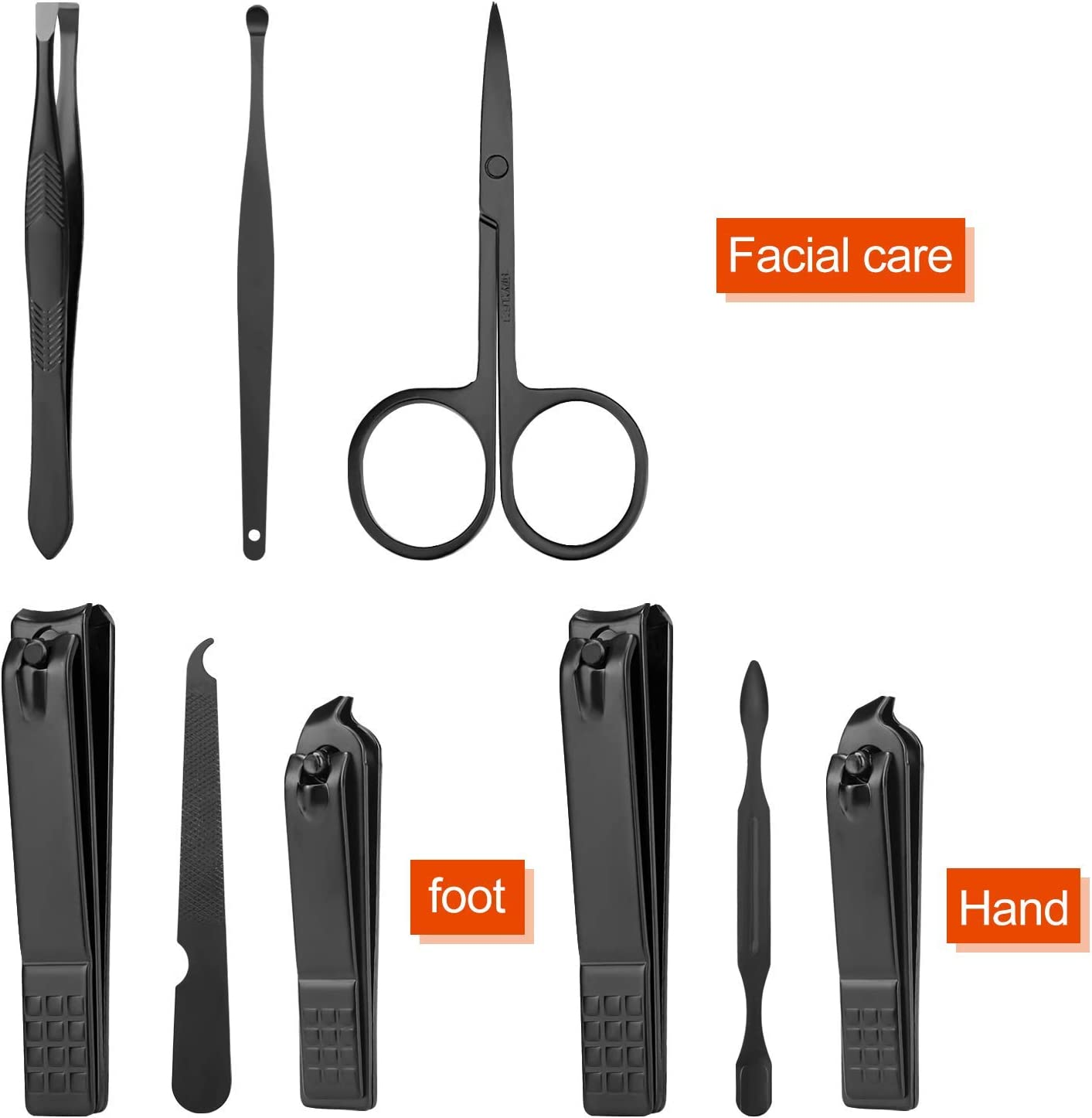 Manicure Set Men Travel Luxury Manicure 8 in 1 Stainless Steel Professional Pedicure Set Travel Grooming Kit Men Husband Boyfriend Lover Parents Women Elder Patient Nail Care image number 4