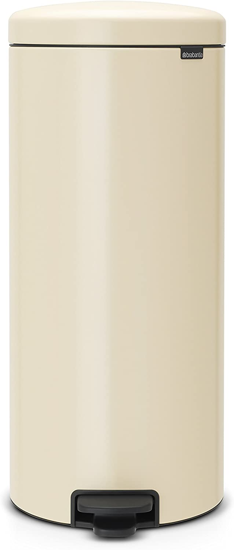 Brabantia New Icon Step Trash Can (1.3 Gal/Mineral Concrete Gray) Soft Closing Kitchen Garbage/Recycling Can with Removable Bucket