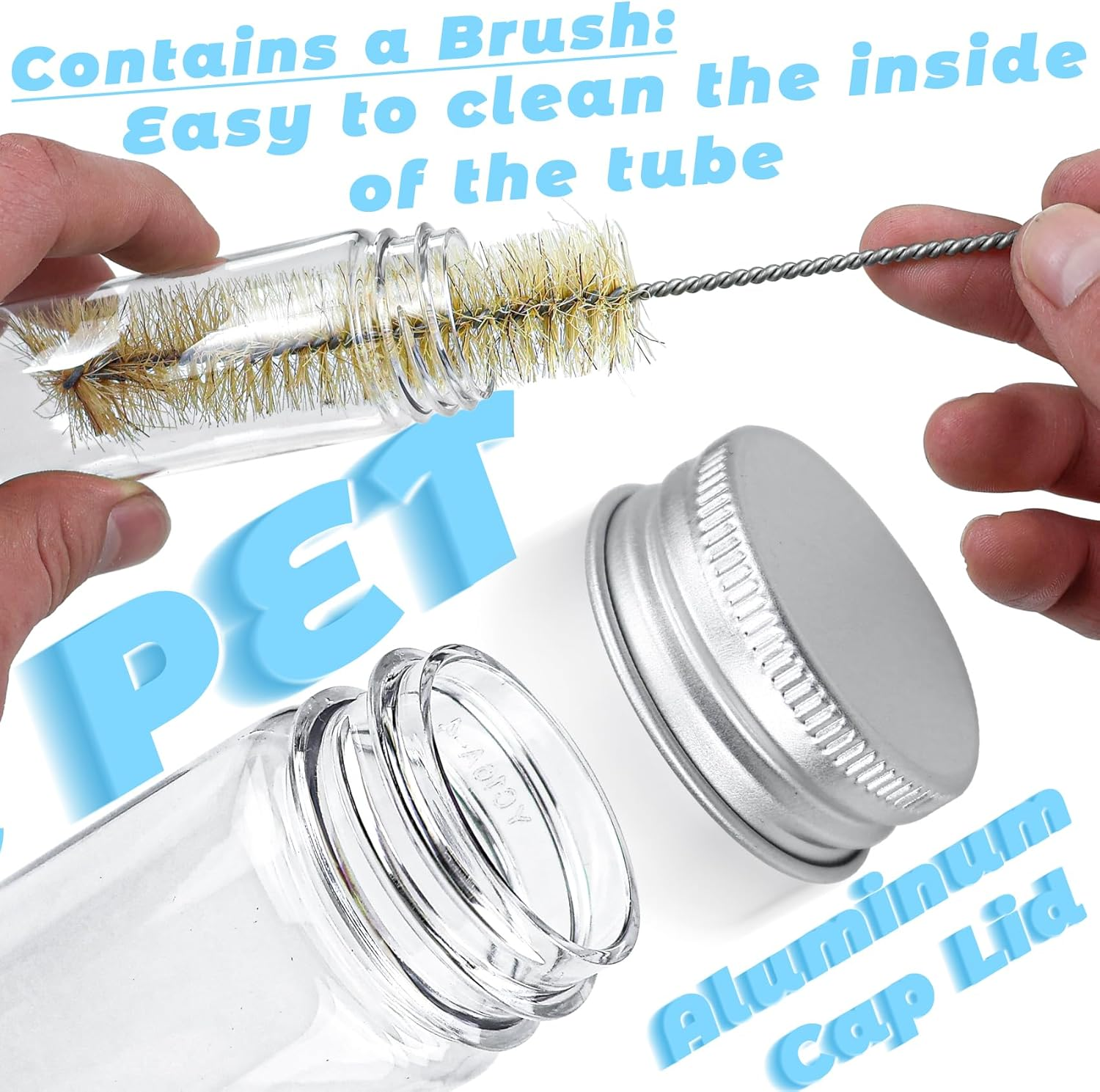 15 Pcs Plastic Test Tubes, 110Ml Clear Storage Tubes with Caps, Plastic Gifts Test Tube for Crafts, Small Tube Containers for Candy, Bead, Plants, Bath Salt Container image number 2