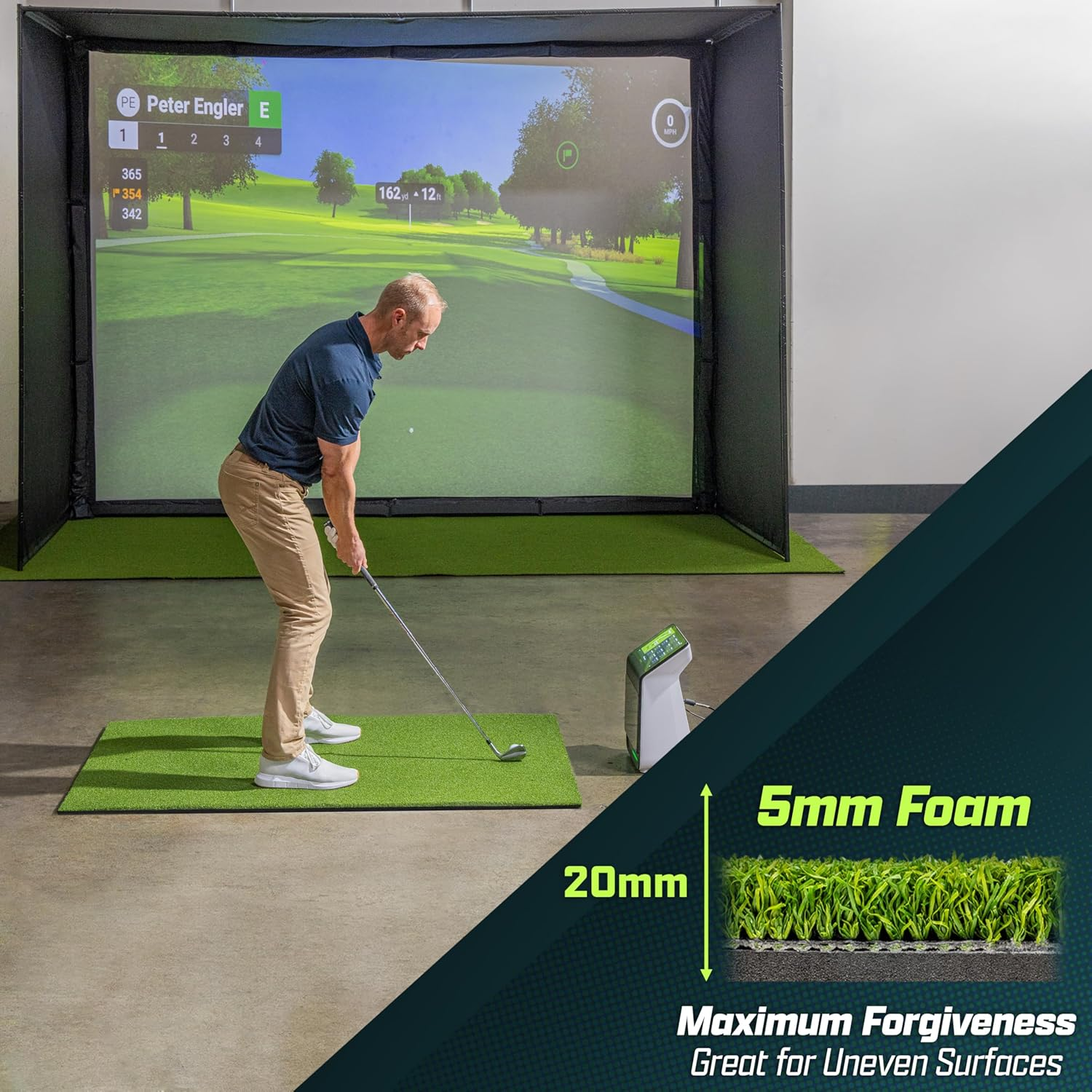 Golf Hitting Mats - Artificial Turf Training Mat for Indoor/Outdoor Swing Practice, Includes 3 Rubber Tees - Choose Your Style image number 2