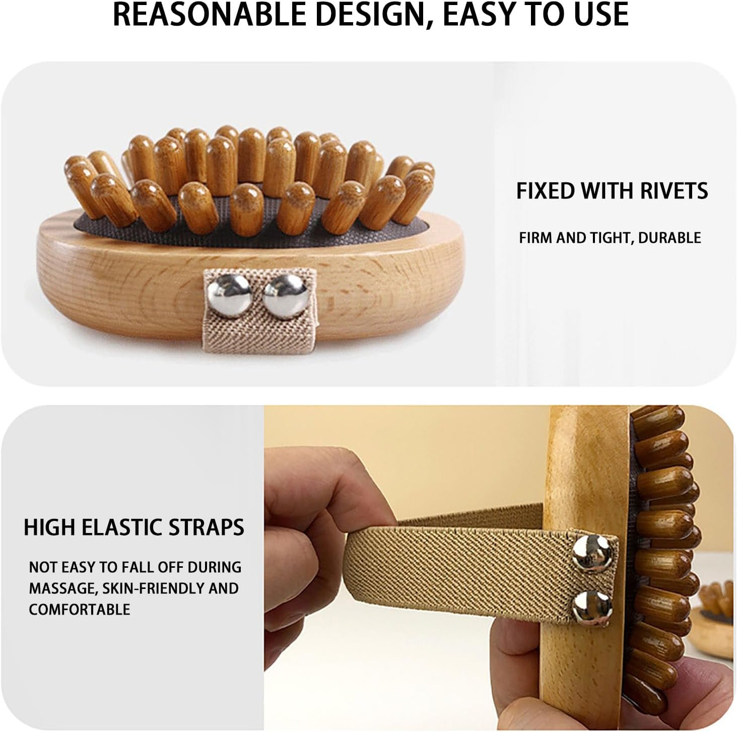 Meridian Brush, Meridian Pressure Brush, Body Detox Meridian Pressure Brush, Handheld Meridian Pressure Brush Set, Natural Wooden Massage Brush Massager (B)