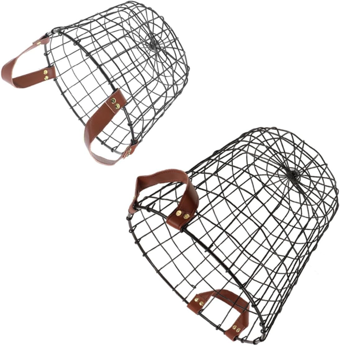 2Pcs Metal Firewood Storage Basket Outdoor round Iron Firewood Holder Rustic Log Carrier for Camping and Home Fireplace Storage image number 2