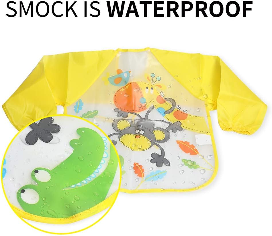 Lumsburry 59Pcs Kids Art & Craft Early Learning Painting Sponges Stamper Mini Paint Brushes Kit with 26 English Alphabets Drawing Tools (With Apron&Box) image number 1