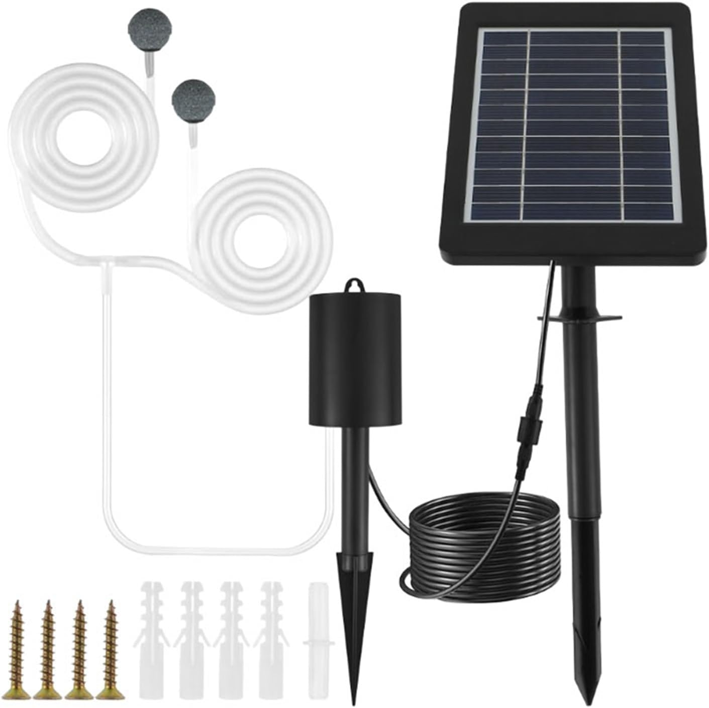 Solar Oxygen Pump, Solar Powered Air Pump Kit with 3 Modes 2200Mah Battery Backup, Aquarium Oxygen Air Pump Fishing Aerator for Garden Fish Tank Pool Fishing Pond image number 6