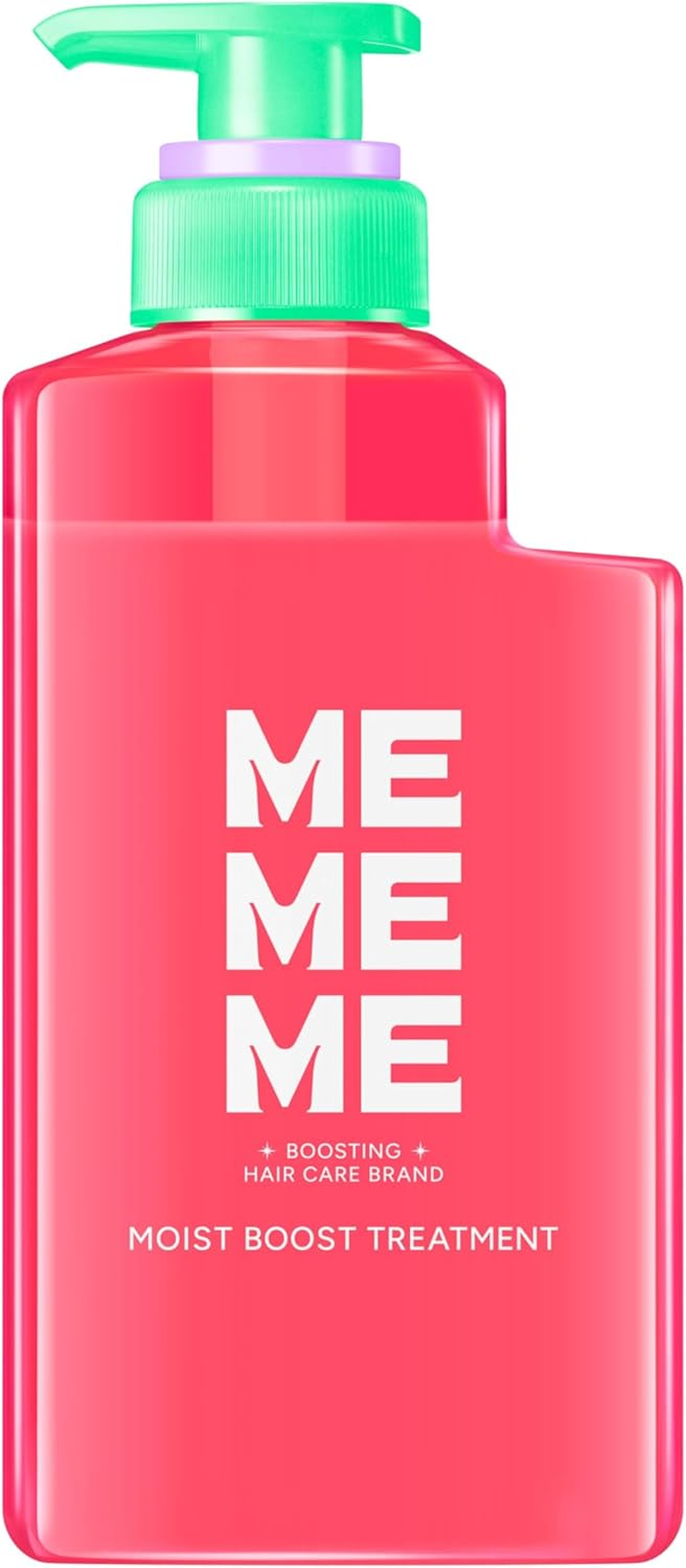MEMEME Moist Boost Treatment Pump, 13.5 Fl Oz (400 Ml), Sulfate Free, Synthetic Coloring, Red Kiwi X Freesia Scent image number 2