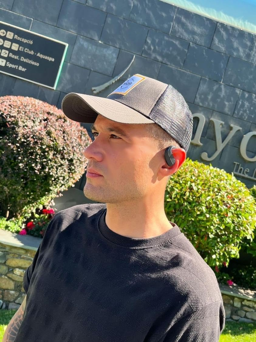 ND NEXT DESTINATION Wireless Bluetooth Headphones, Hybrid Headphones with Microphone and Hifi Stereo Sound, Wireless Over-Ear Headphones, Noise Cancelling, Red (Black) image number 1