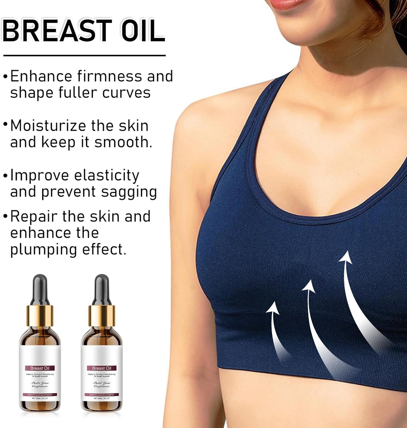 Bust Lift Oil - Natural Chest Care for Firming & Lifting, Lightweight Non-Greasy Formula, Hydrating, Plumping & Massage for Enhanced Shape image number 6