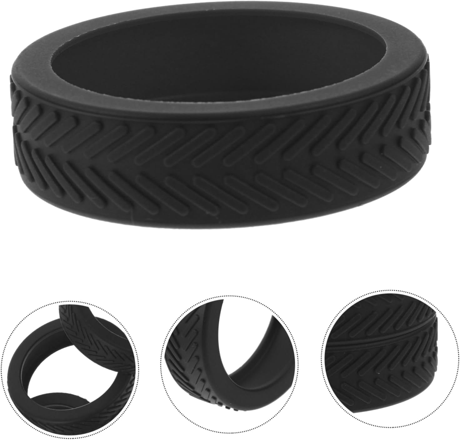 FUNOMOCYA 8Pcs Rubber Luggage Wheel Covers for Suitcases Noise-Reducing Dark Black Suitcase Wheel Protectors Compatible with Hardwood Floors image number 2