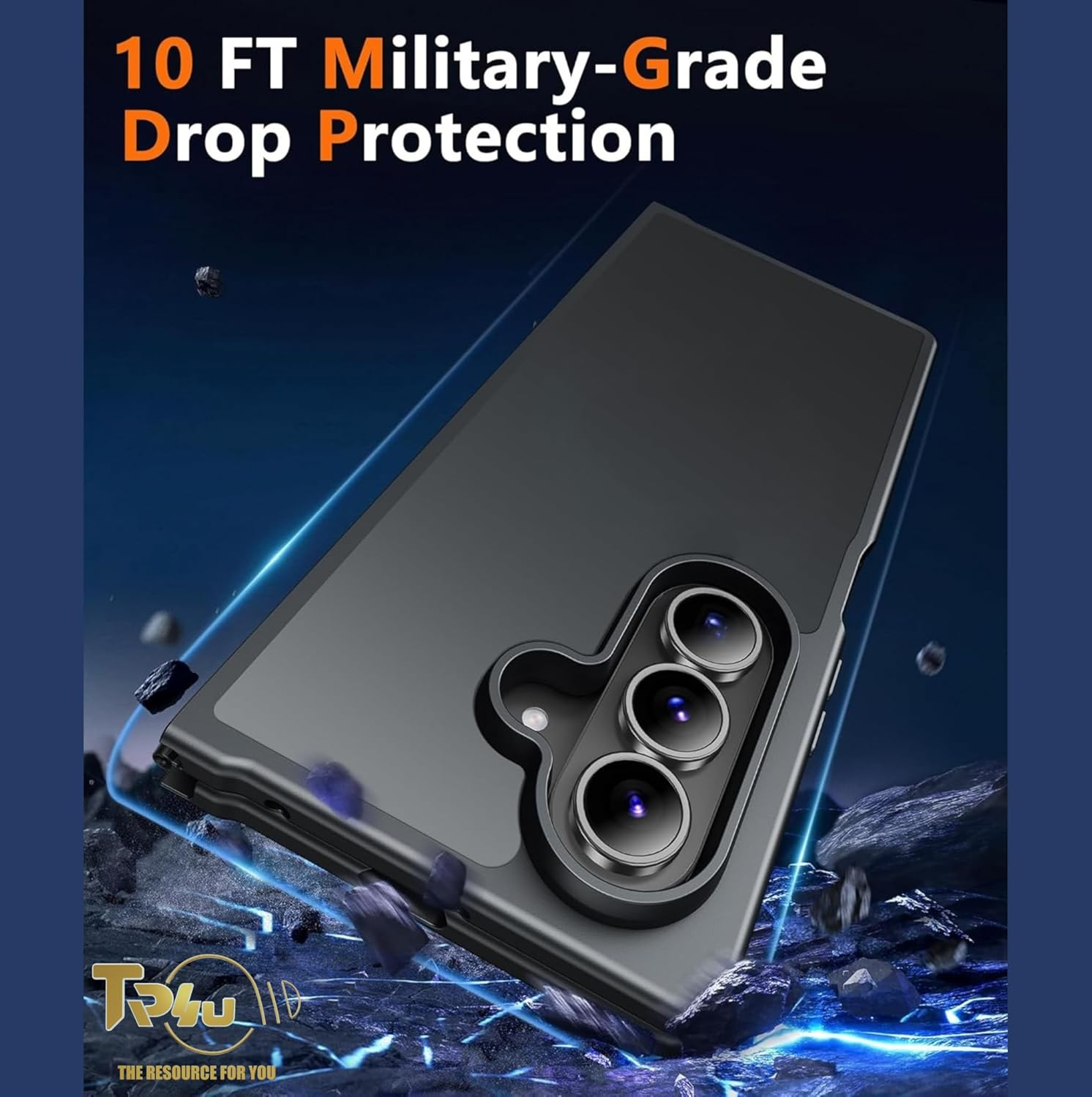 TR4U the Resource for You Matte Case Frosted Black Compatible with Samsung Galaxy Z Fold 7 [Shockproof] [Military Grade Protection] [Non-Slip Slim Fit] Protective Case for Z Fold 7 8.2-Inch (2025) image number 4