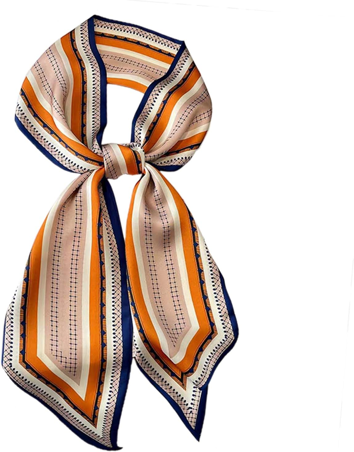 59" Long Silk like Scarf Fashion Hair Head Scarf for Women Satin Head Hair Handbag Scarf Belt Purse Accessories&hellip;