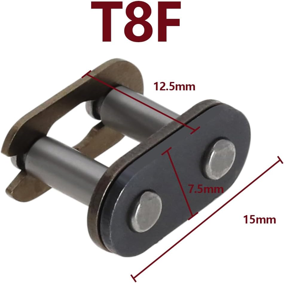 Emsea 10Pcs T8F Chain Master Link Steel Chain Link for 43Cc 47Cc 49Cc Mini ATV Quad Dirt Scooter Pocket Bikes Chain Replacement Part image number 4