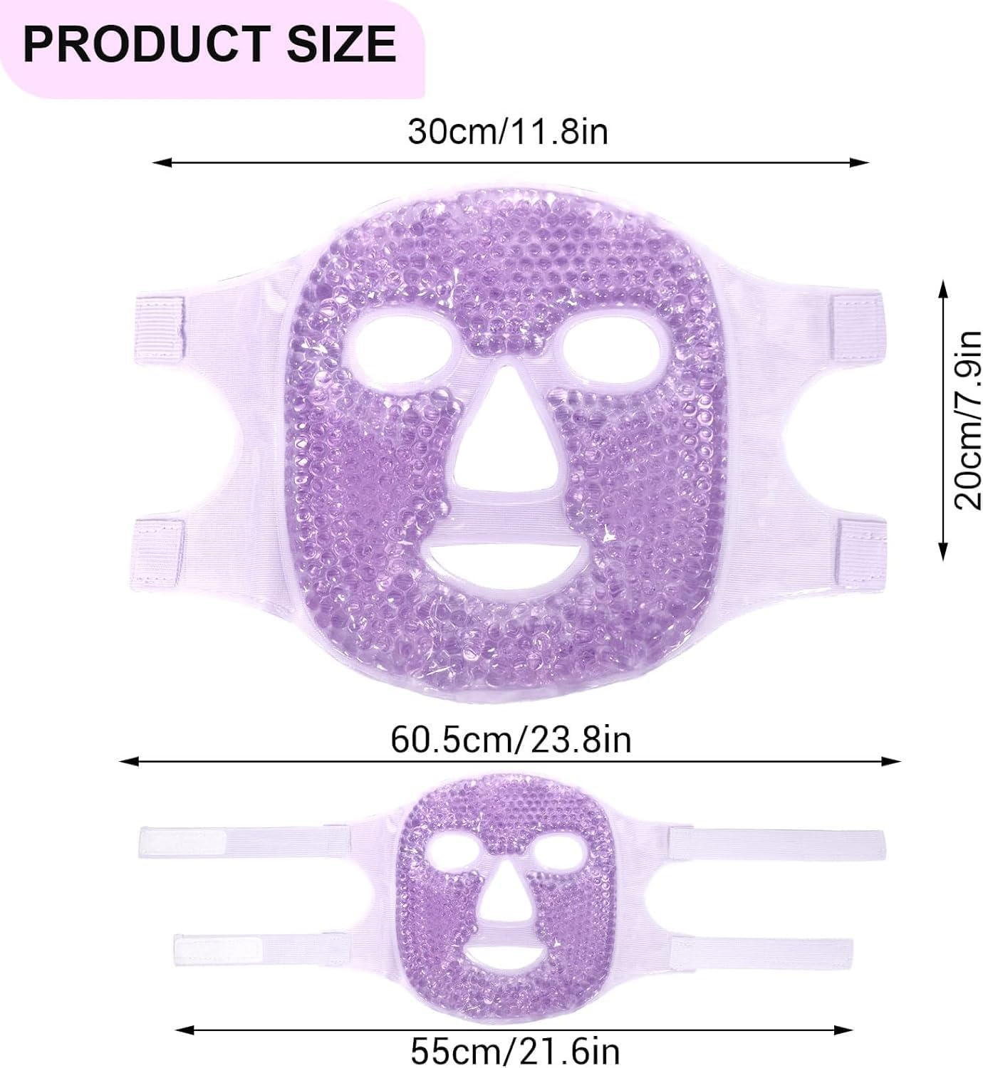 Colding Ice Face Mask and Cooling Eye Mask for Puffy Eyes & Migraine Relief, Gel Eye Mask, Cool Face Masks for Dark Circles, Eye Surgery, Sleeping, Pressure, Headaches, Skin Care (Purple) image number 2