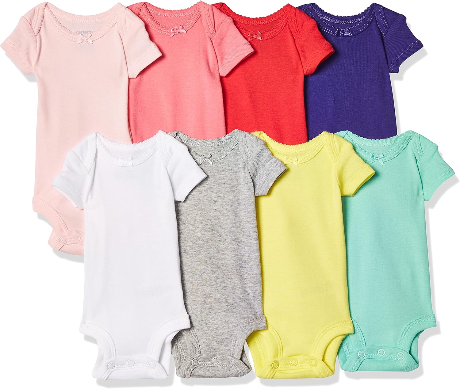 Carter'S Baby Girls' 8-Pack Short-Sleeve Bodysuits