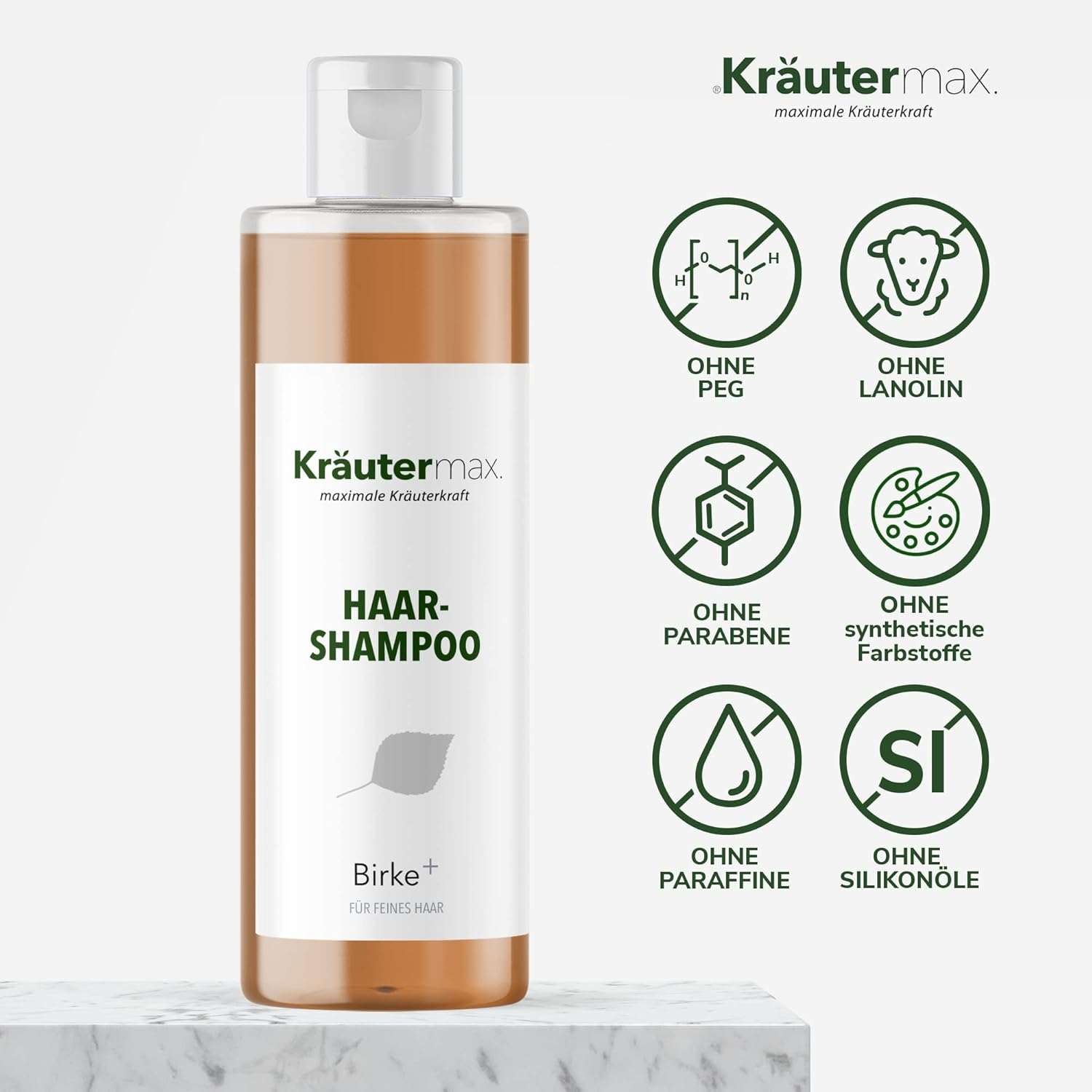 Kr&auml;utermax Birch Shampoo for Hair Care 1 X 250 Ml image number 5