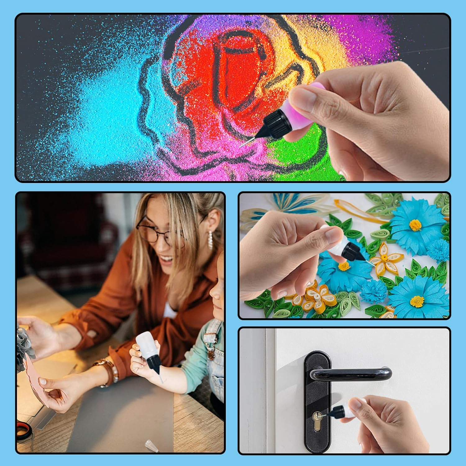 Pack of 18 Precision Tip Applicator Bottles Transparent Glue Bottles Dropper Bottles for Liquids Plastic for DIY Quilling Crafts, Acrylic Painting (5 Ml X 18)