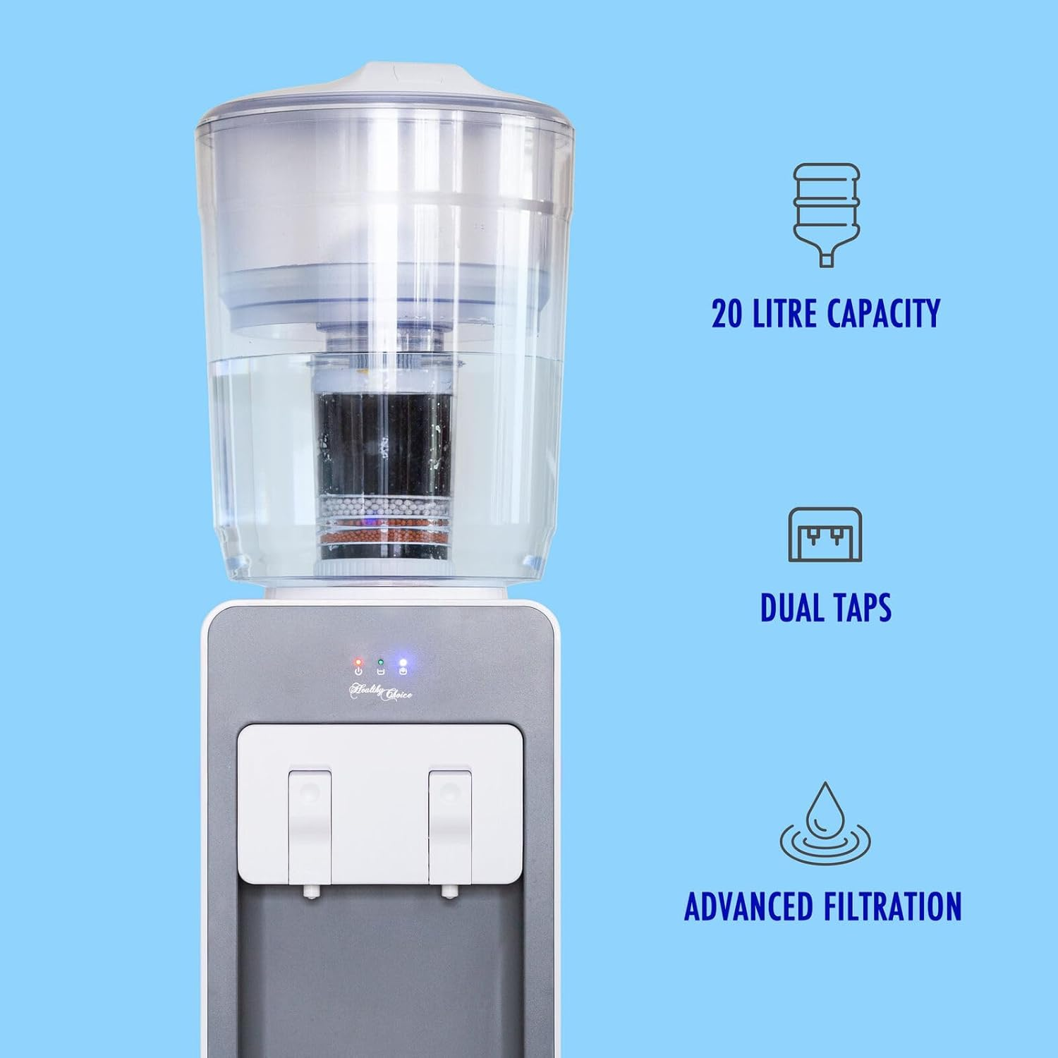 Standing Cooler, Filter & Water Dispenser (20L) Dual Tap